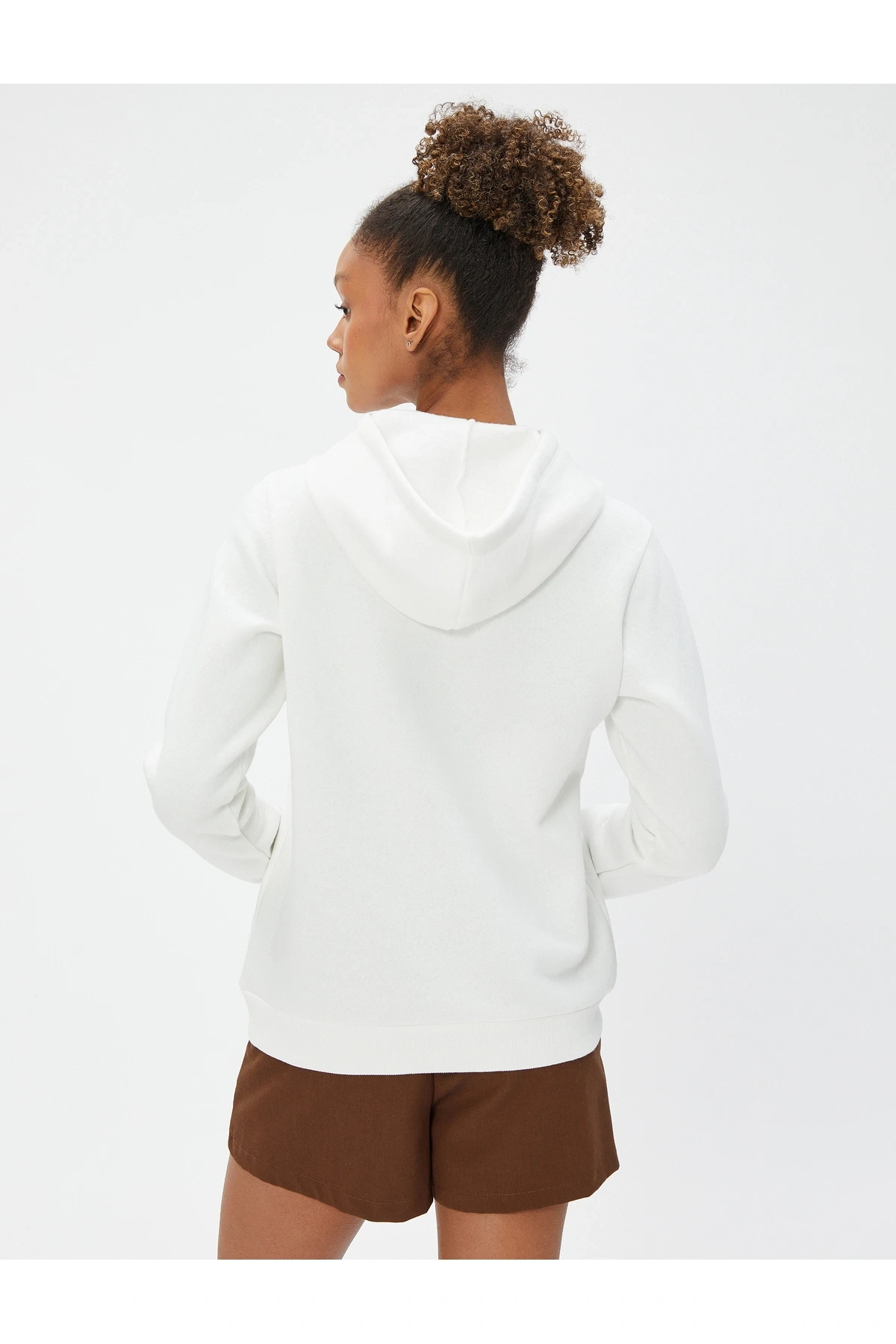 Kapüşonlu Sweatshirt Kanguru Cepli Kedi Nakışlı