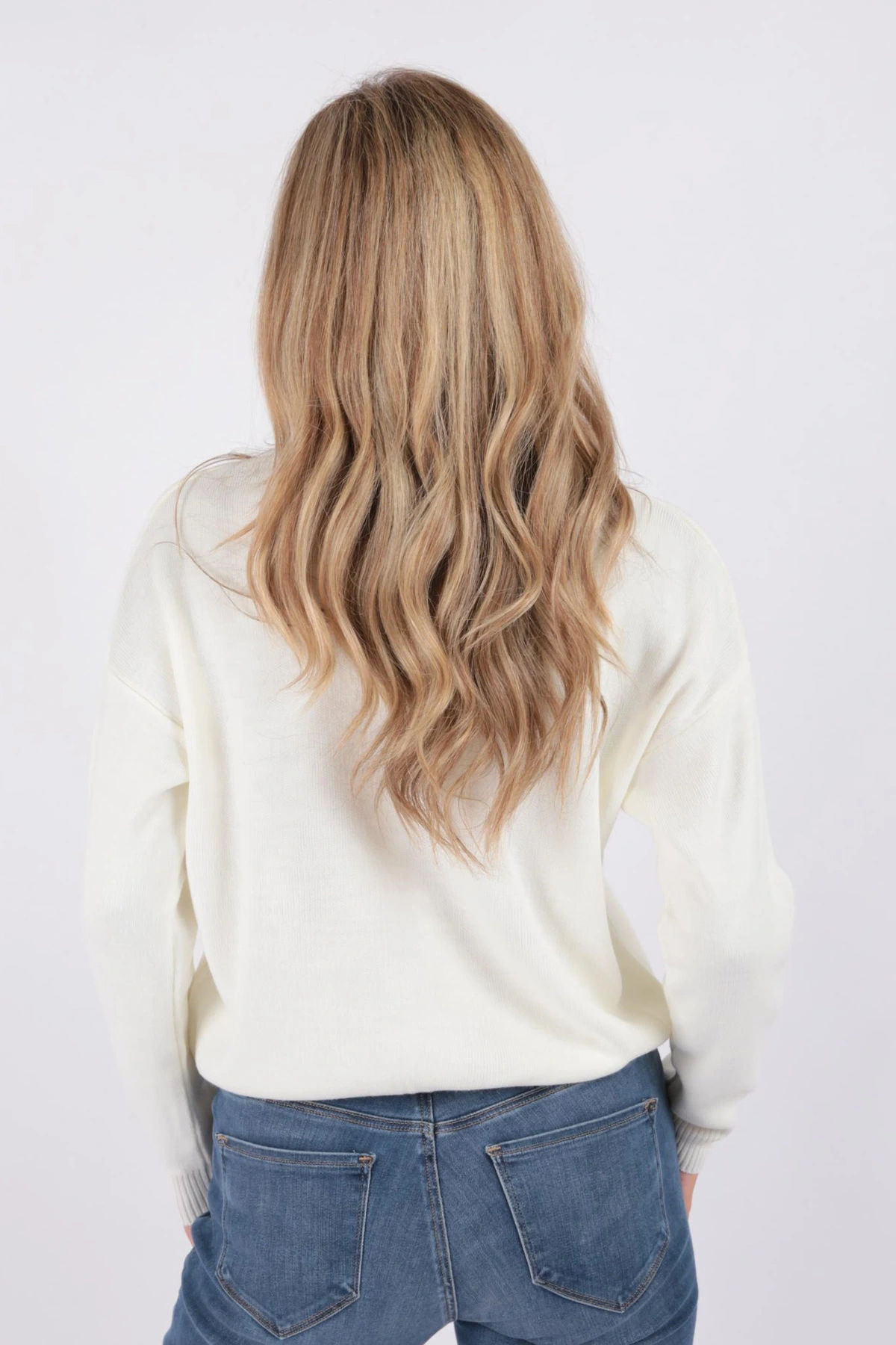 23k0166k1 Kadın Düşük Omuzlu Kazak