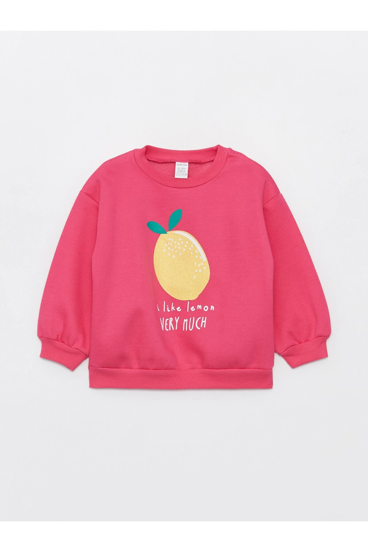 Bisiklet Yaka Uzun Kollu Baskılı Kız Bebek Sweatshirt ve Eşofman Alt 2li Takım