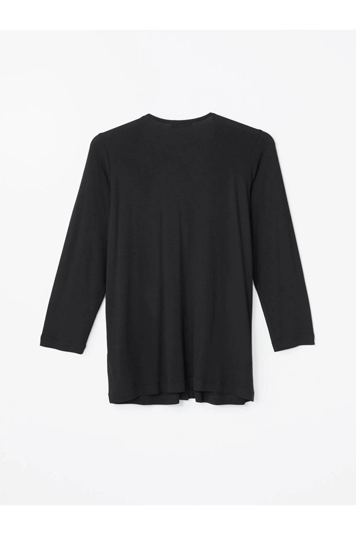 V Yaka Düz Uzun Kollu Kadın Hırka (S4)