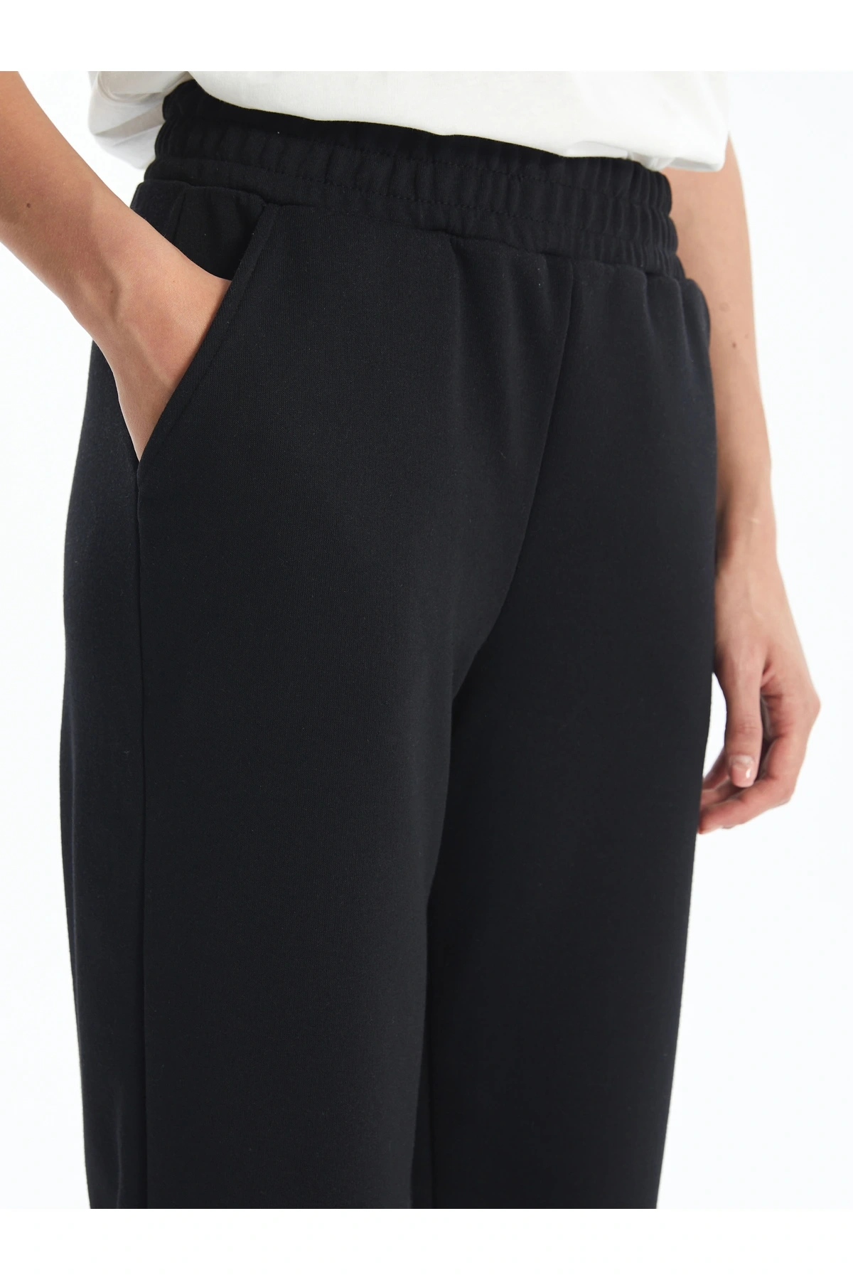 Kadın Beli Lastikli Düz Jogger Eşofman Altı