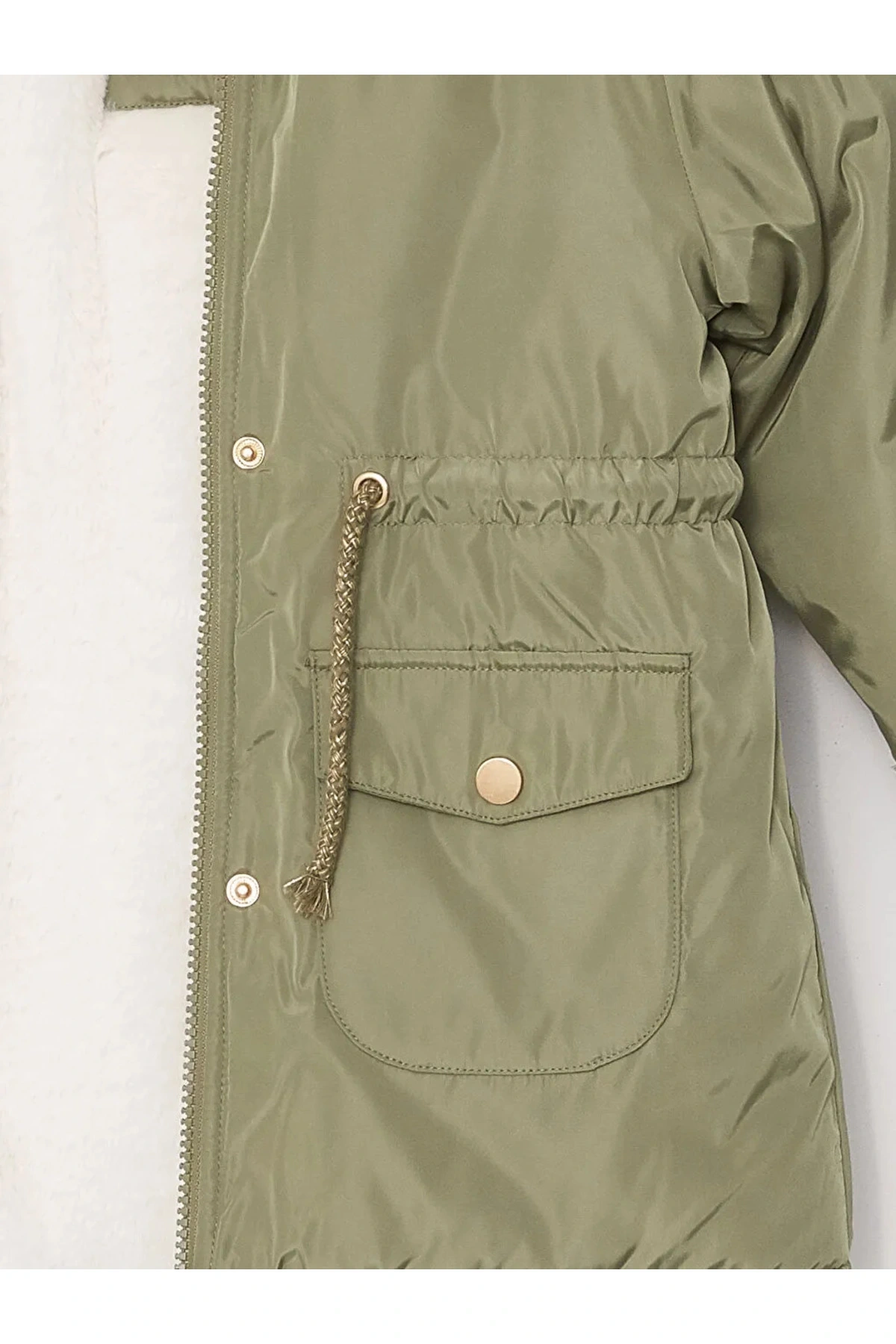 Kapüşonlu Kız Çocuk Mont