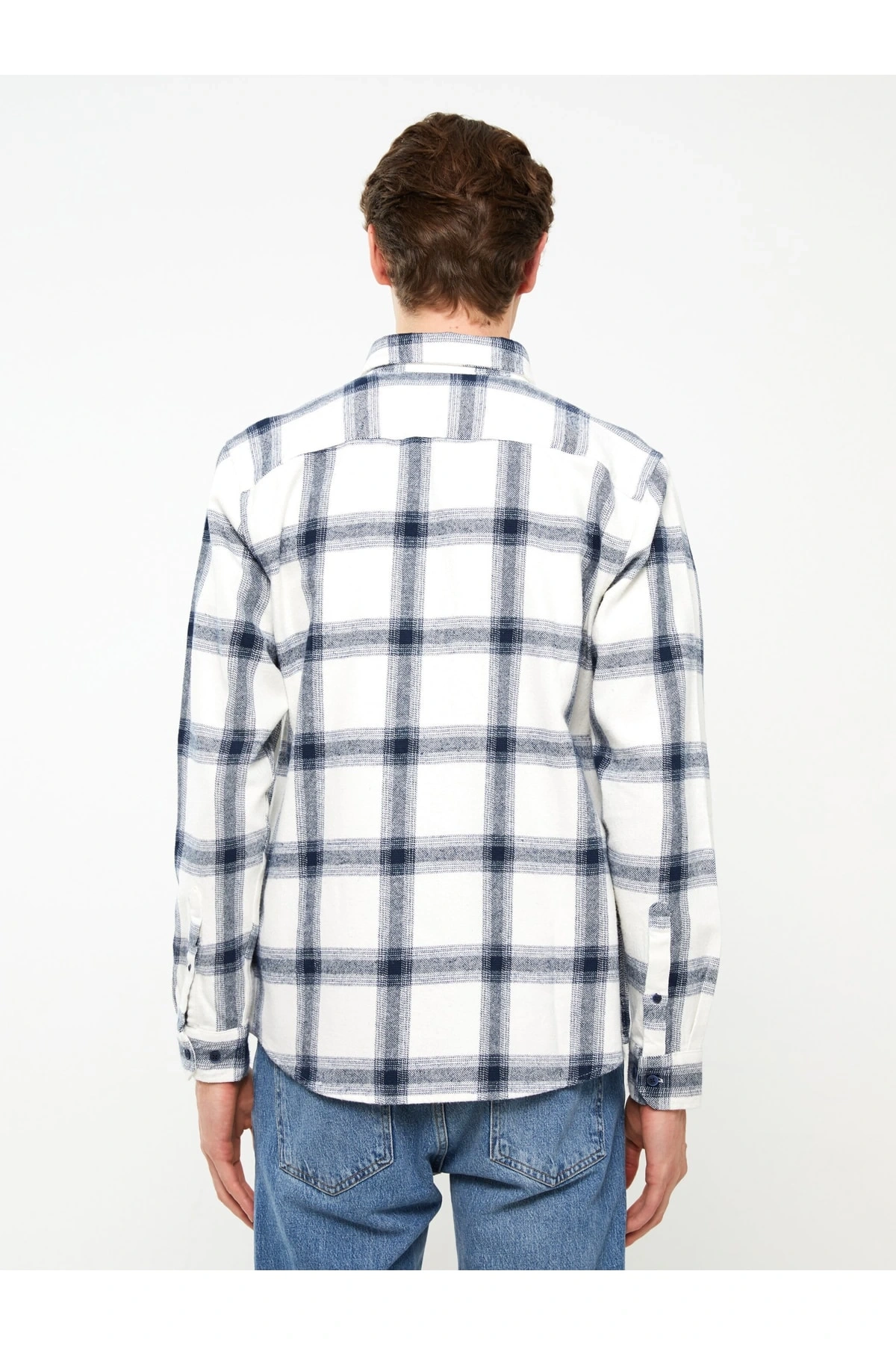 Regular Fit Uzun Kollu Ekose Gabardin Erkek Gömlek