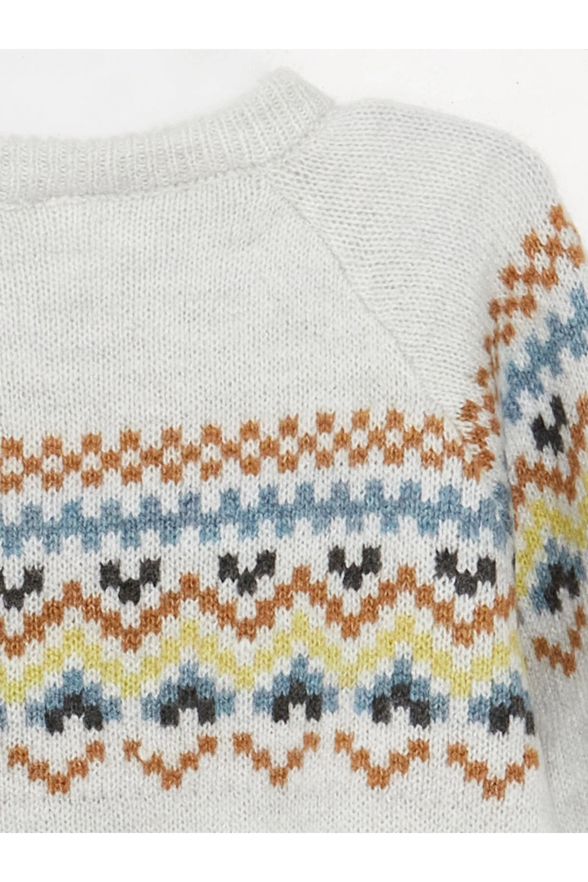 Bisiklet Yaka Uzun Kollu Desenli Erkek Bebek Triko Kazak