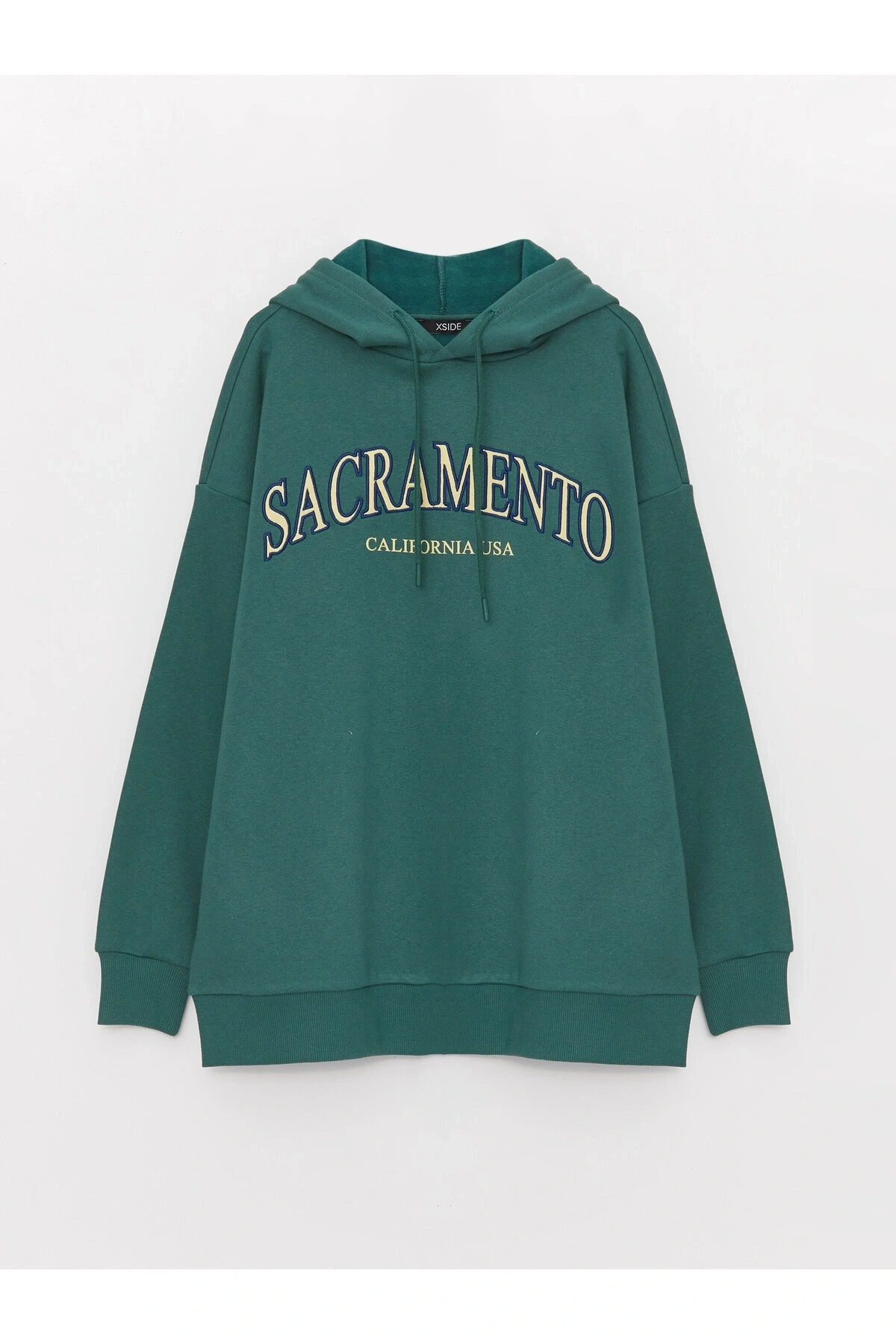 Baskılı Uzun Kollu Oversize Kadın Hoodie