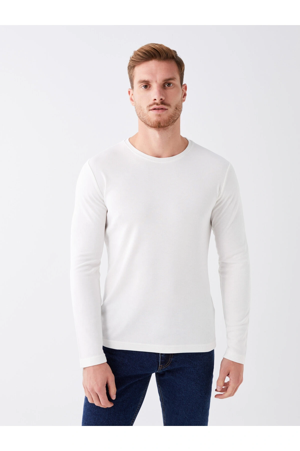 Bisiklet Yaka Uzun Kollu Erkek Tişört