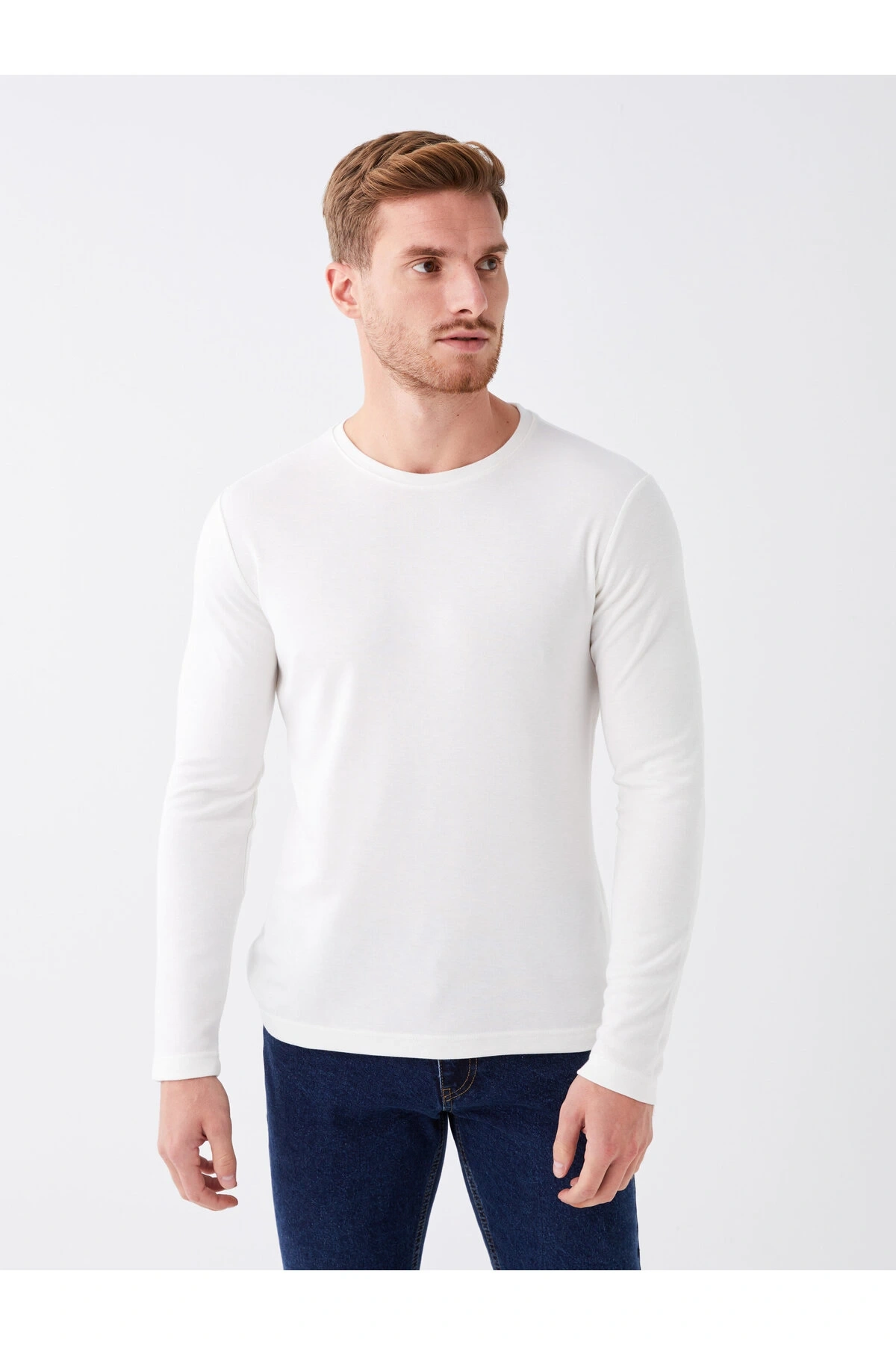 Bisiklet Yaka Uzun Kollu Erkek Tişört