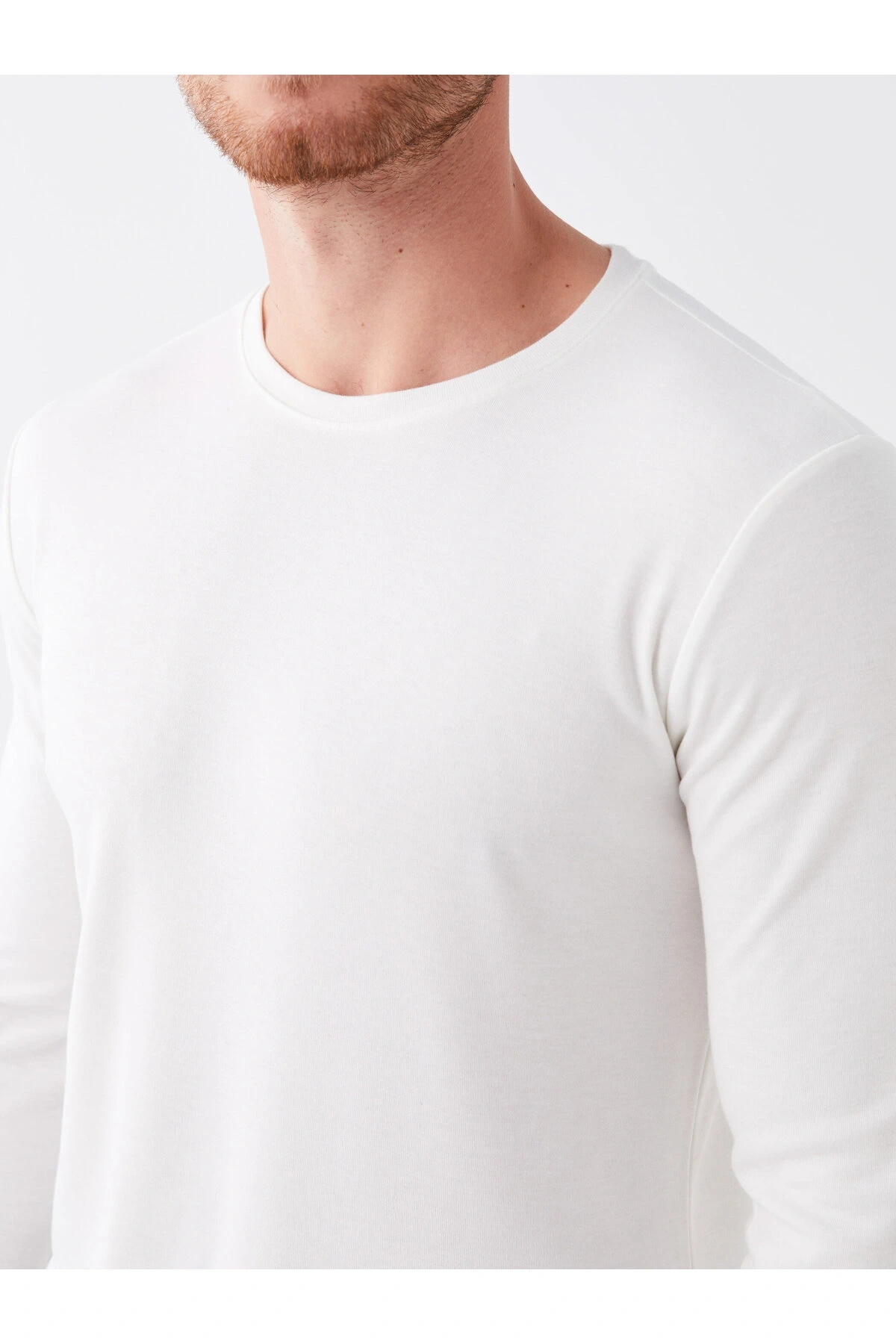 Bisiklet Yaka Uzun Kollu Erkek Tişört