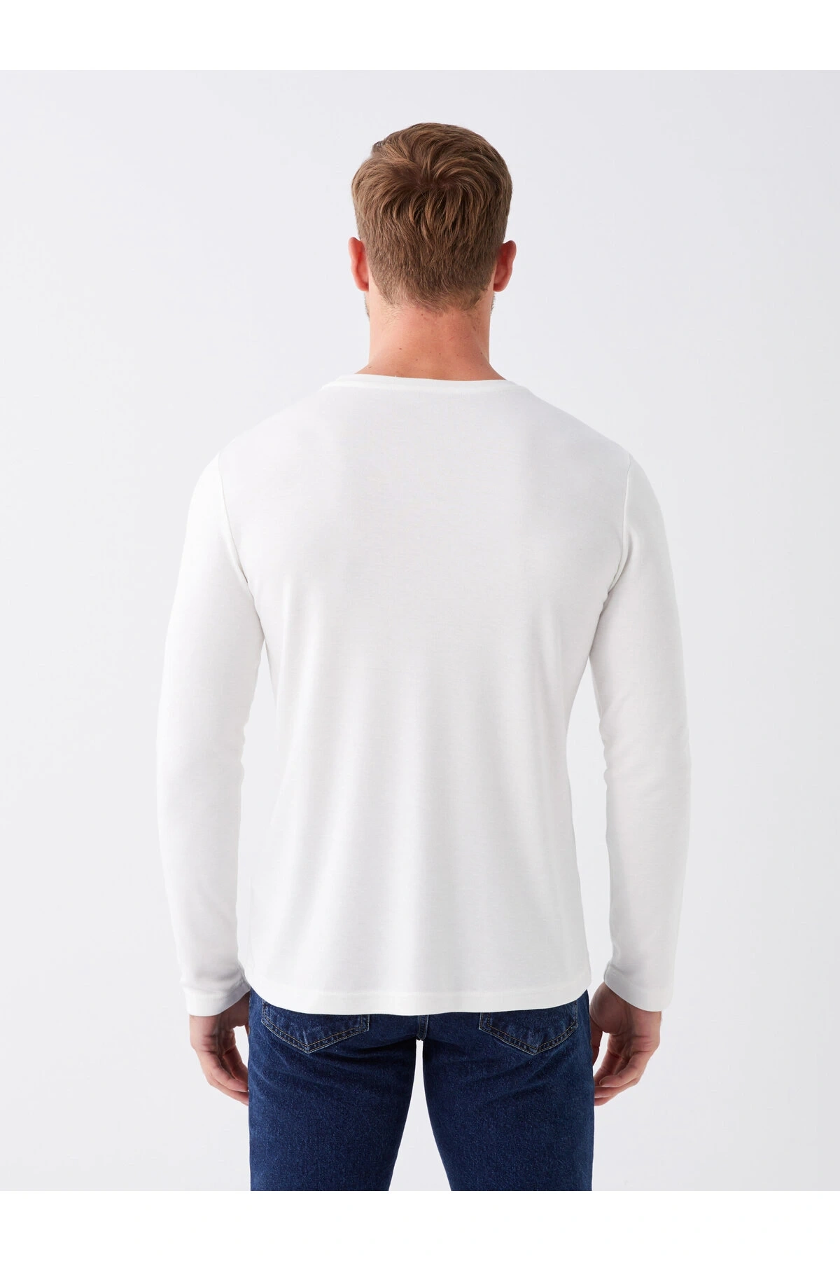 Bisiklet Yaka Uzun Kollu Erkek Tişört