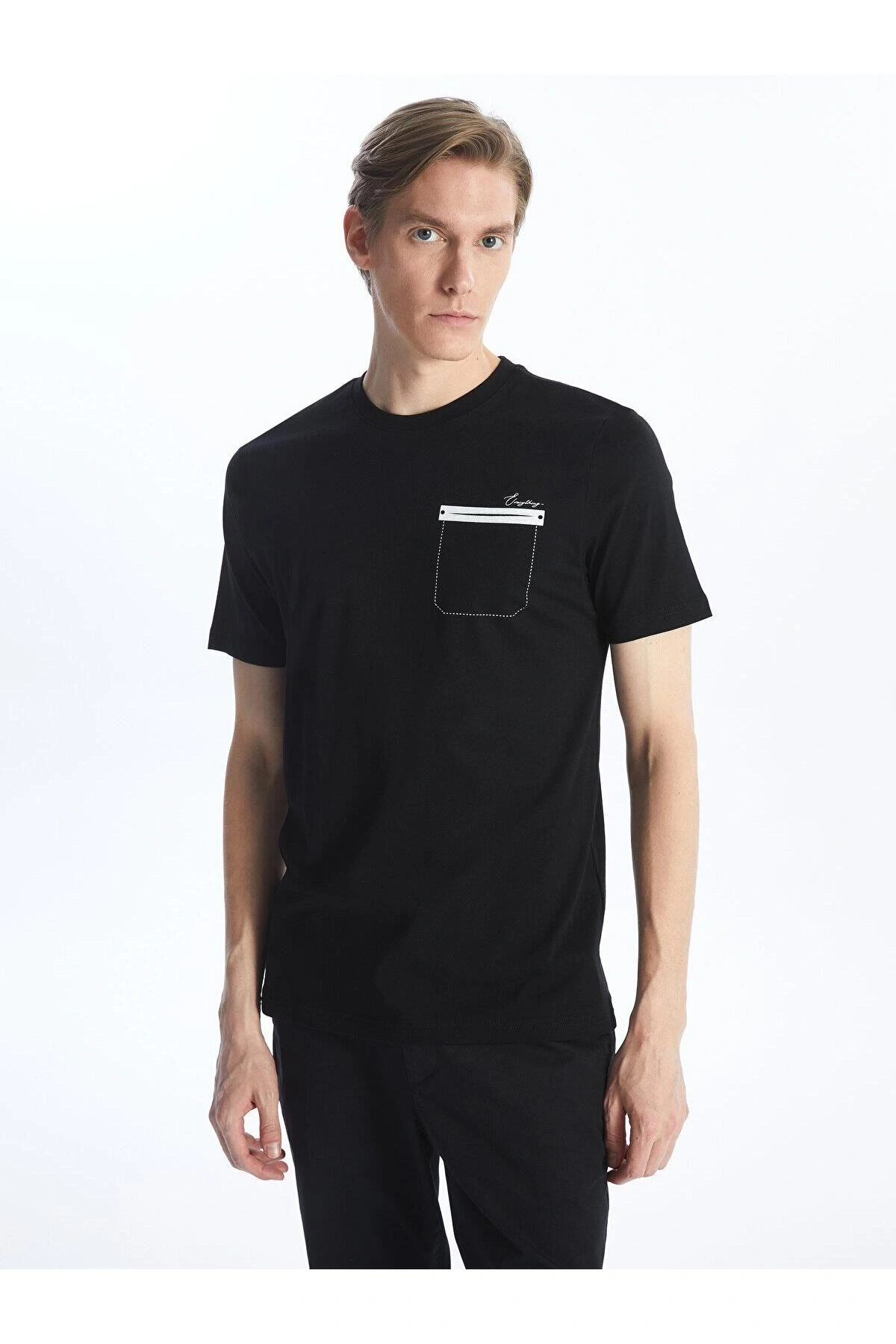 LCWAIKIKI Classic Bisiklet Yaka Kısa Kollu Baskılı Penye Erkek Tişört