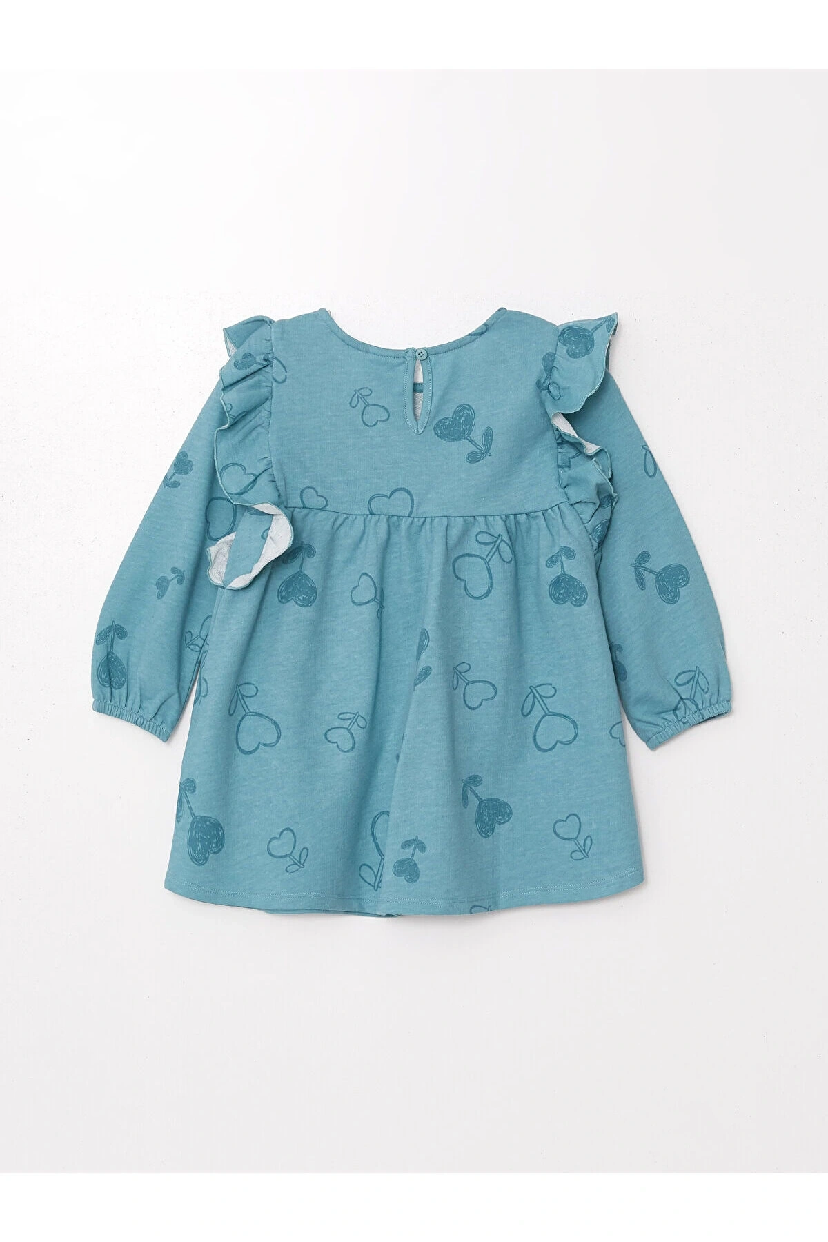 LCW Bisiklet Yaka Uzun Kollu Baskılı Kız Bebek Elbise