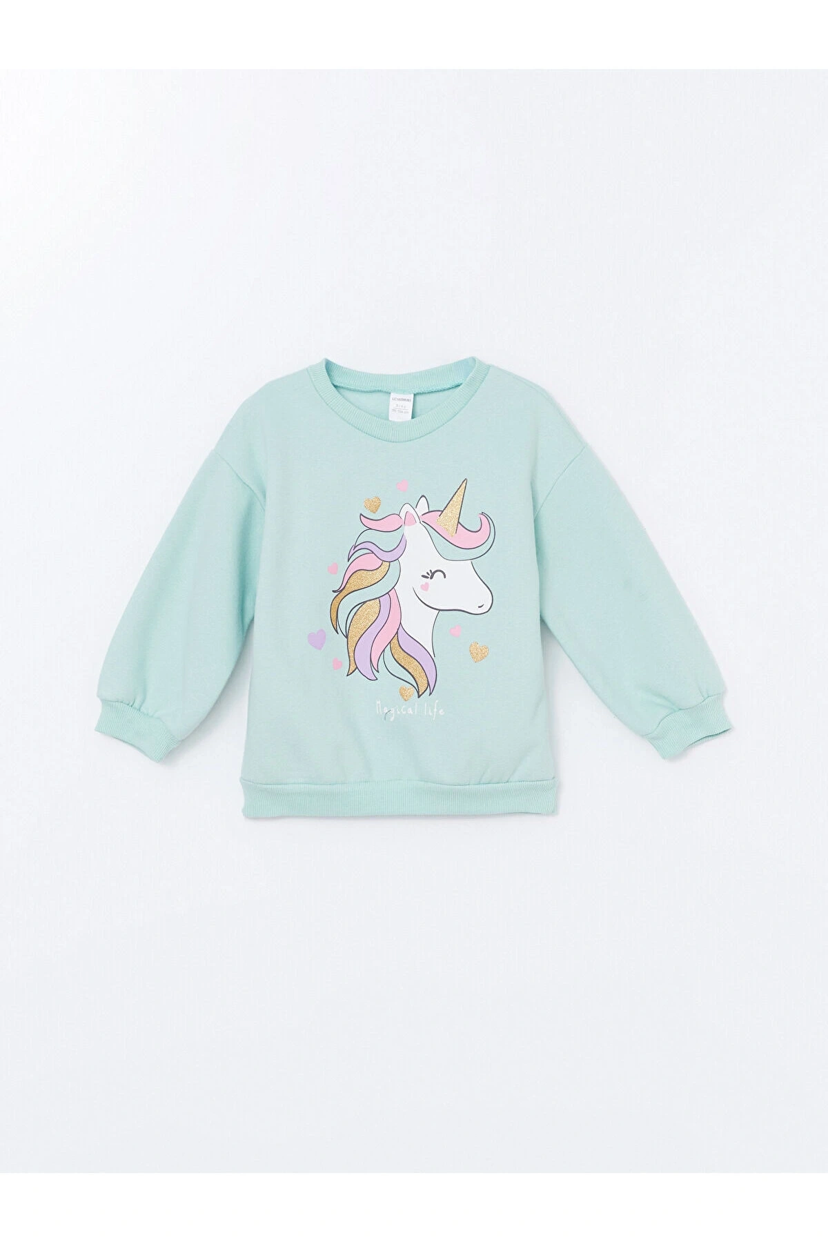 Lw - Bisiklet Yaka Baskılı Kız Bebek Sweatshirt