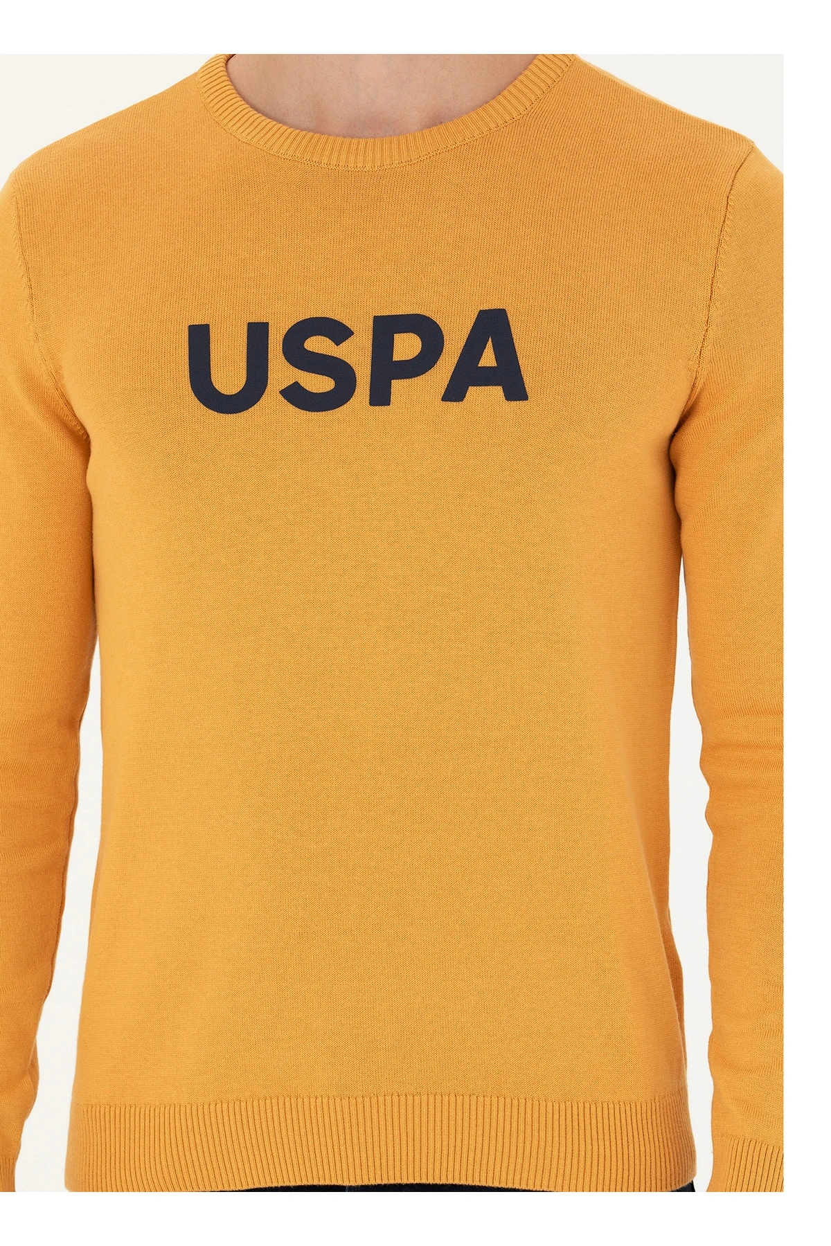 U.S. Polo Assn. Bisiklet Yaka Slim Fit Hardal Erkek Kazak OSVAL