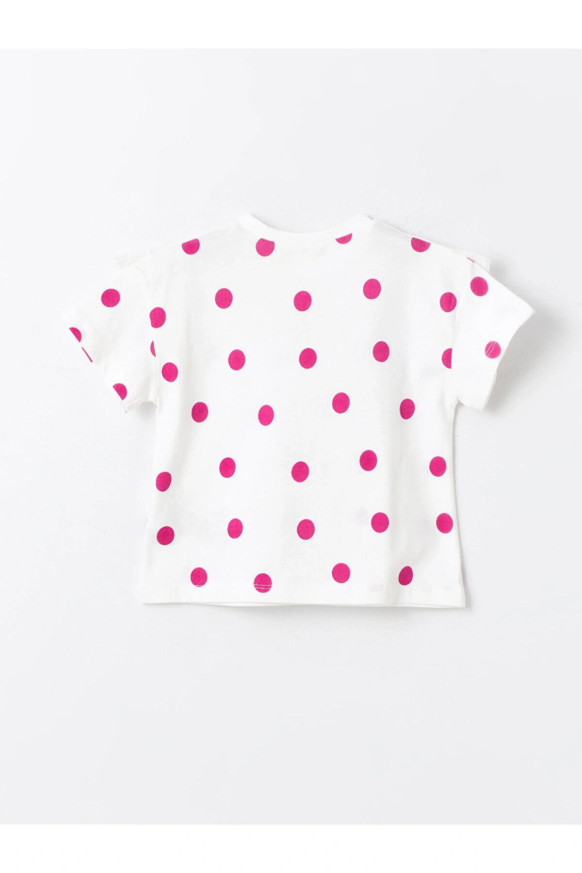 Bisiklet Yaka Baskılı Kısa Kollu Kız Bebek Tişört
