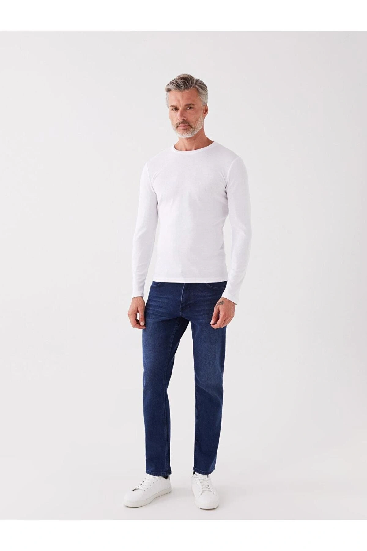 Classic Bisiklet Yaka Uzun Kollu Erkek Sweatshirt