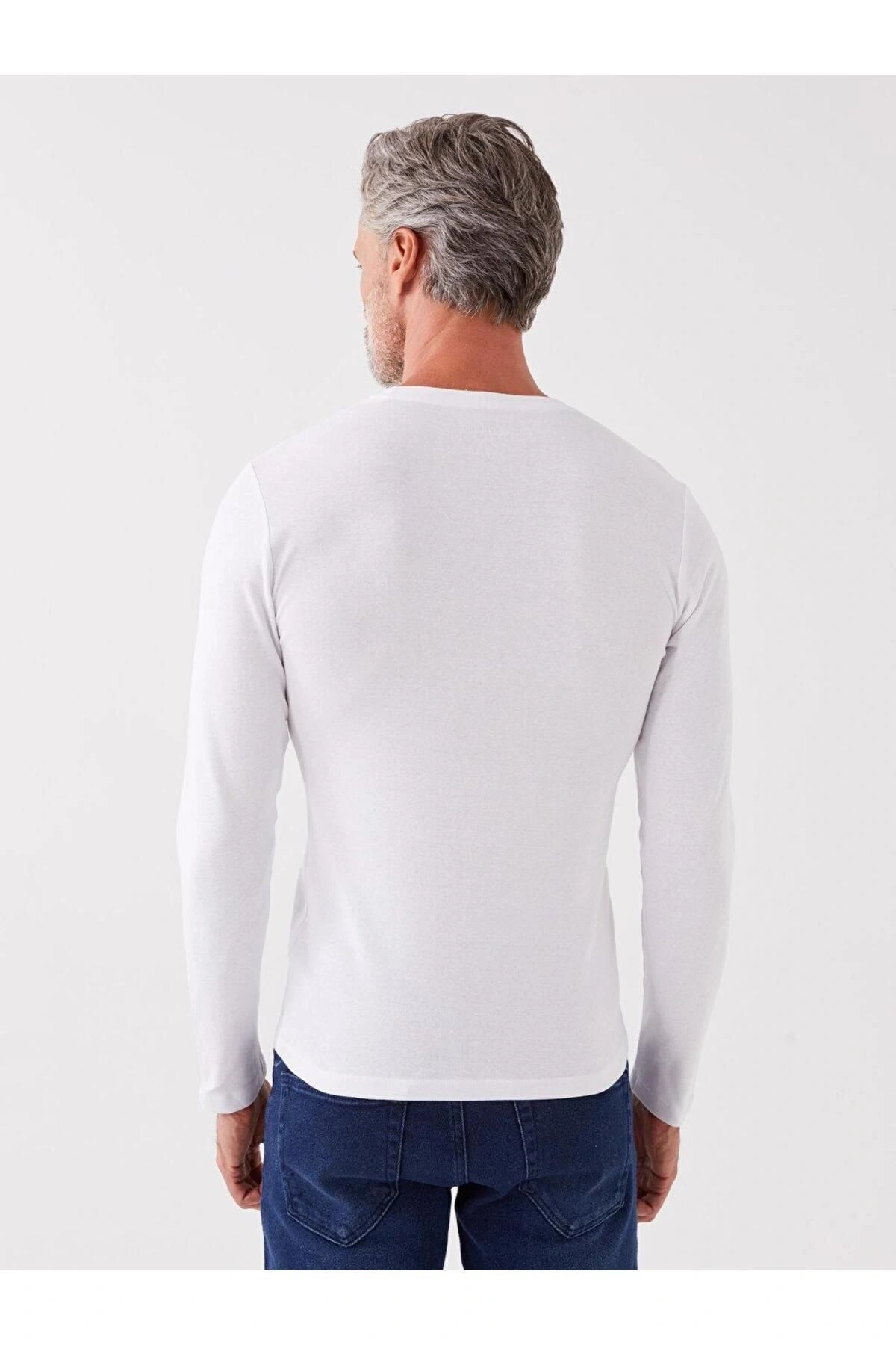 Classic Bisiklet Yaka Uzun Kollu Erkek Sweatshirt