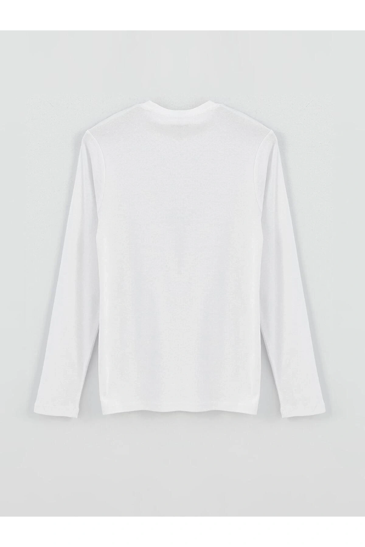 Classic Bisiklet Yaka Uzun Kollu Erkek Sweatshirt