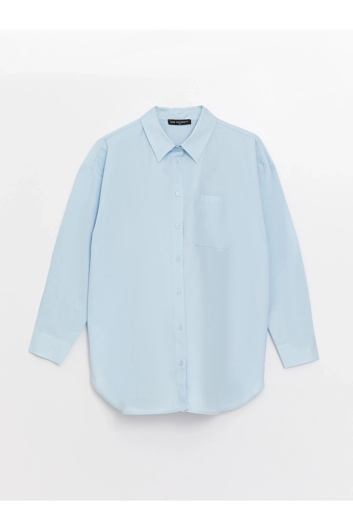 Düz Uzun Kollu Poplin Hamile Gömlek
