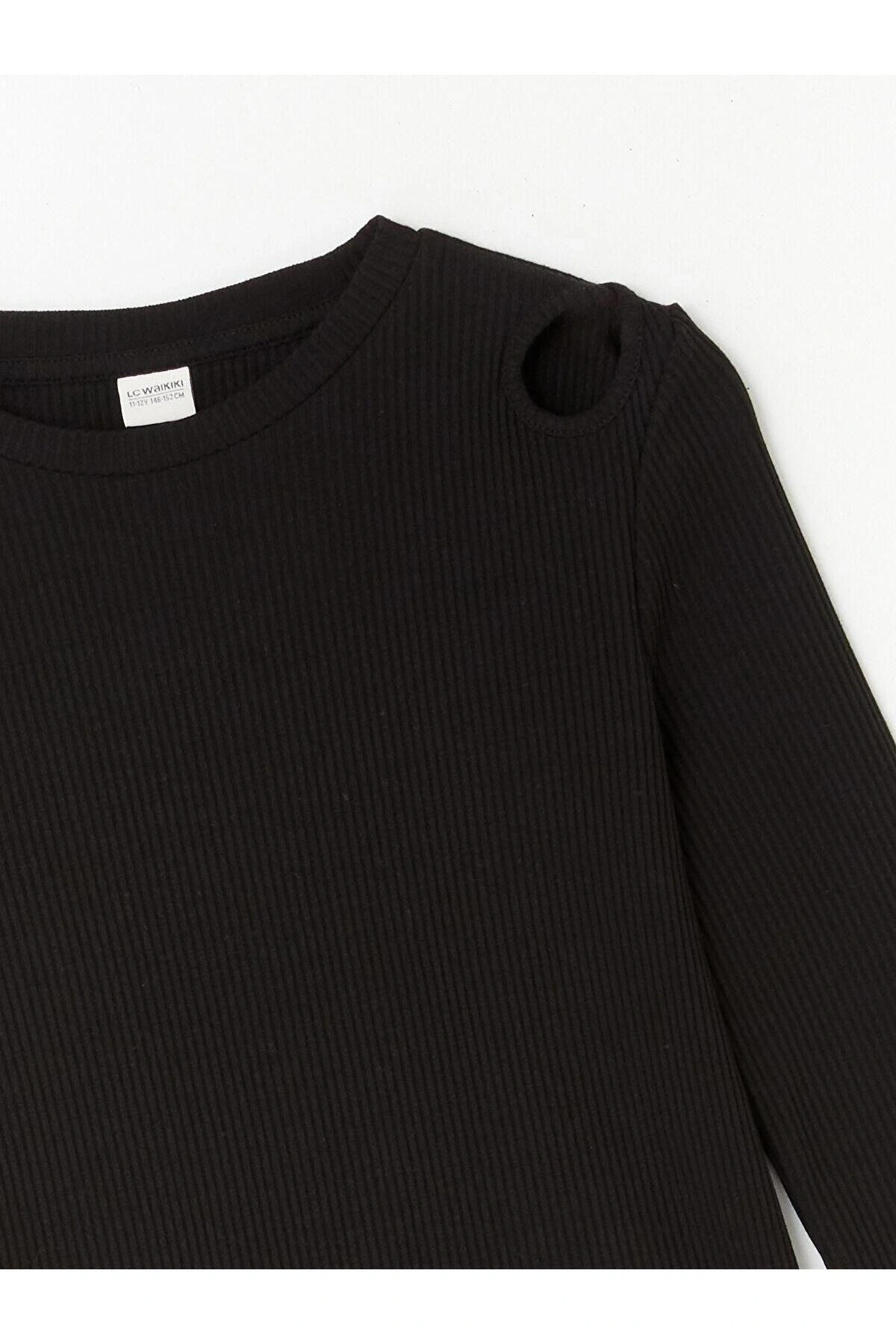 LCW Kids Bisiklet Yaka Basic Uzun Kollu Kız Çocuk Tişört (W4)