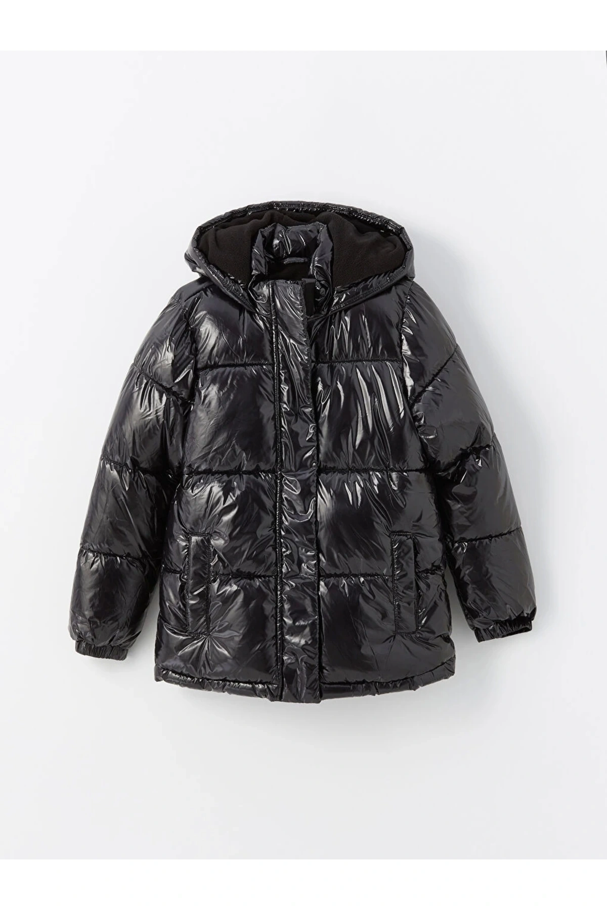 Kapüşonlu Kız Çocuk Mont