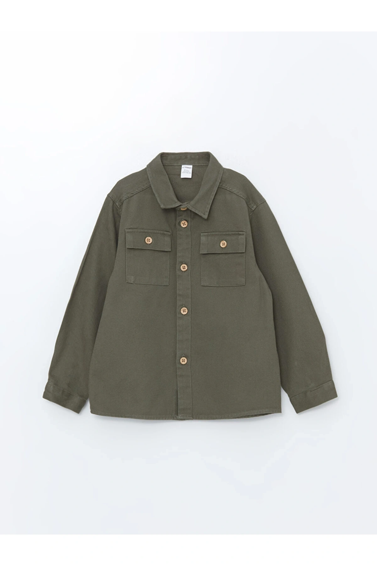 Haki Uzun Kollu Basic Erkek Çocuk Gömlek