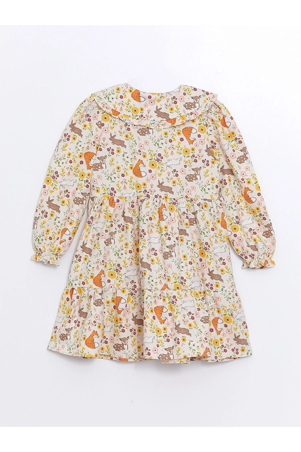 Lcw Kids Ekru Bebe Yaka Kız Çocuk Elbise