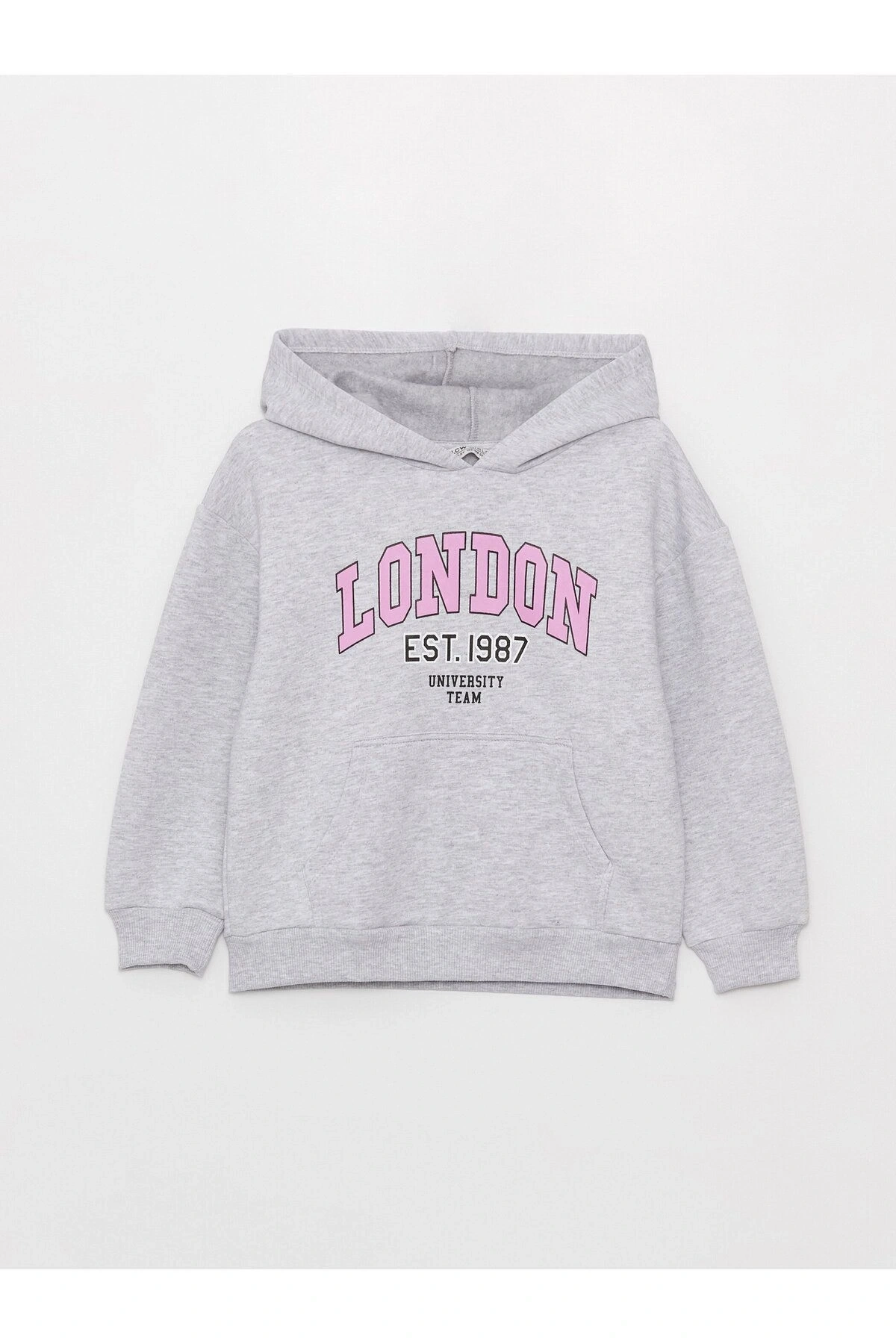 Baskılı Uzun Kollu Kız Çocuk Hoodie