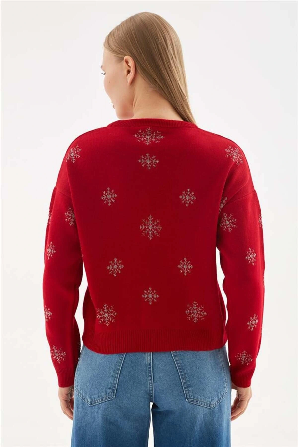 Desenli Kazak Kırmızı