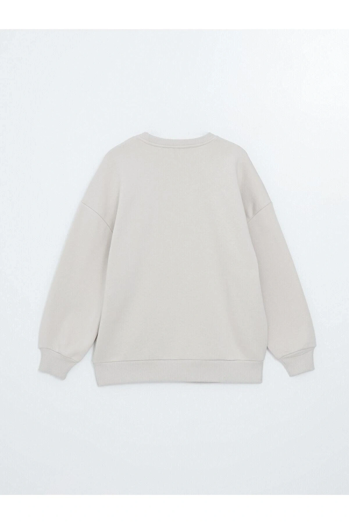 LCW Vision  Bisiklet Yaka Baskılı Oversize Kadın Kalın Sweatshirt
