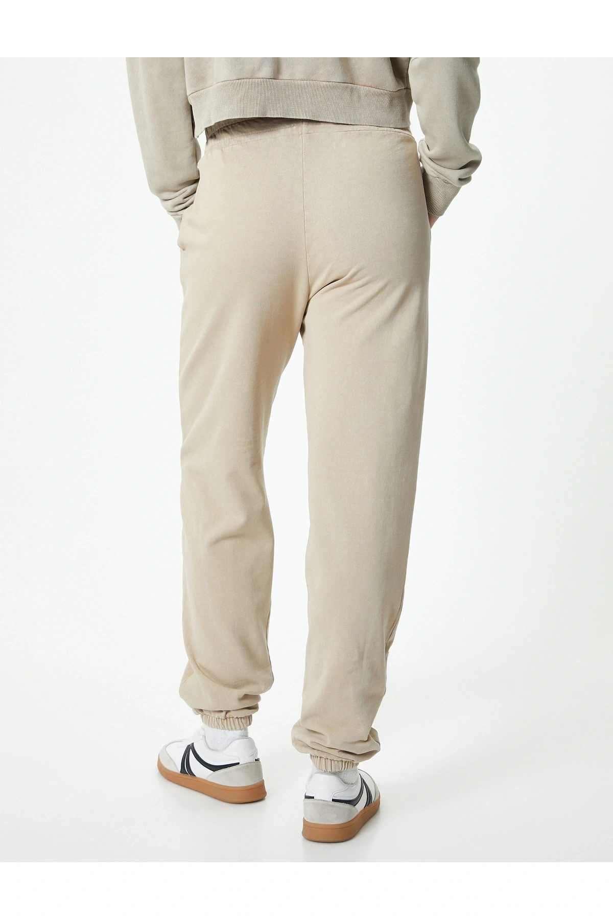 Şardonlu Jogger Eşofman Altı Cepli Soluk Efektli Rahat Kalıp Pamuklu