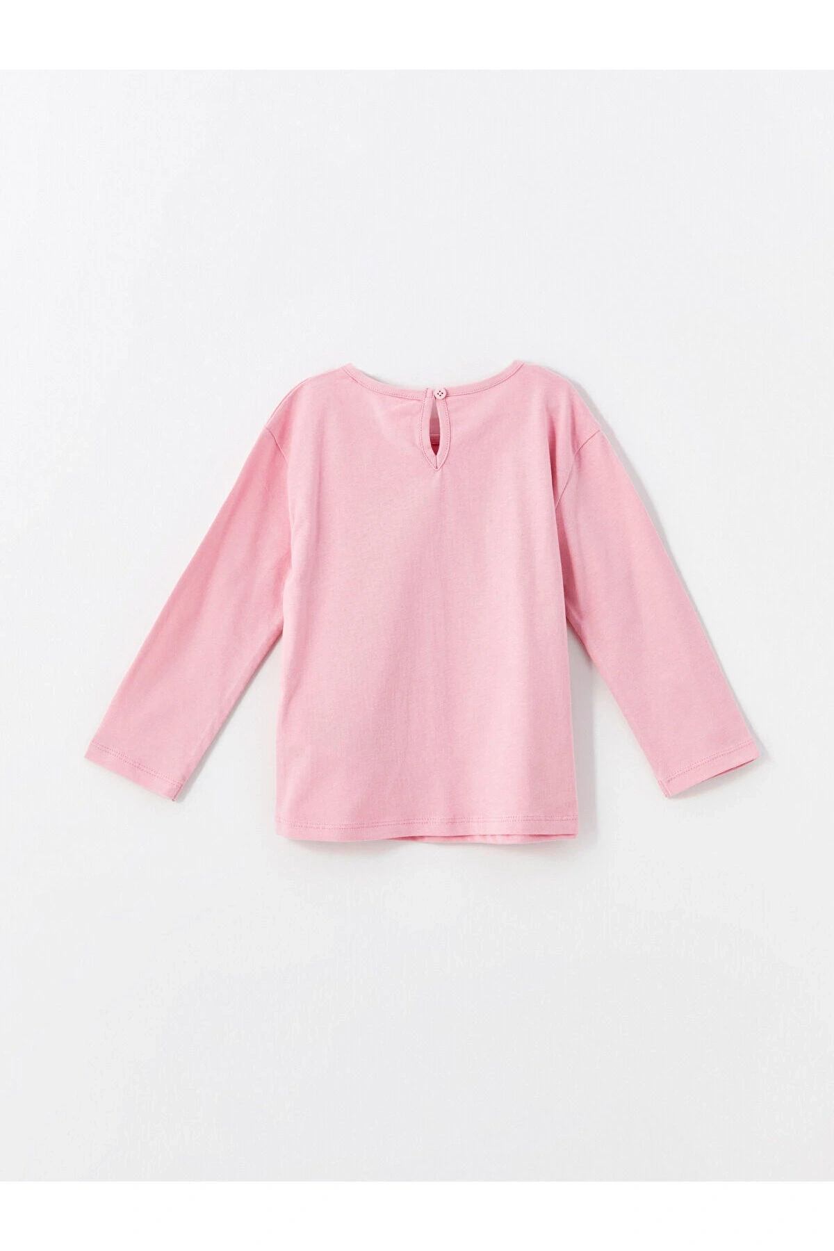 Bisiklet Yaka Uzun Kollu Baskılı Kız Bebek Tişört