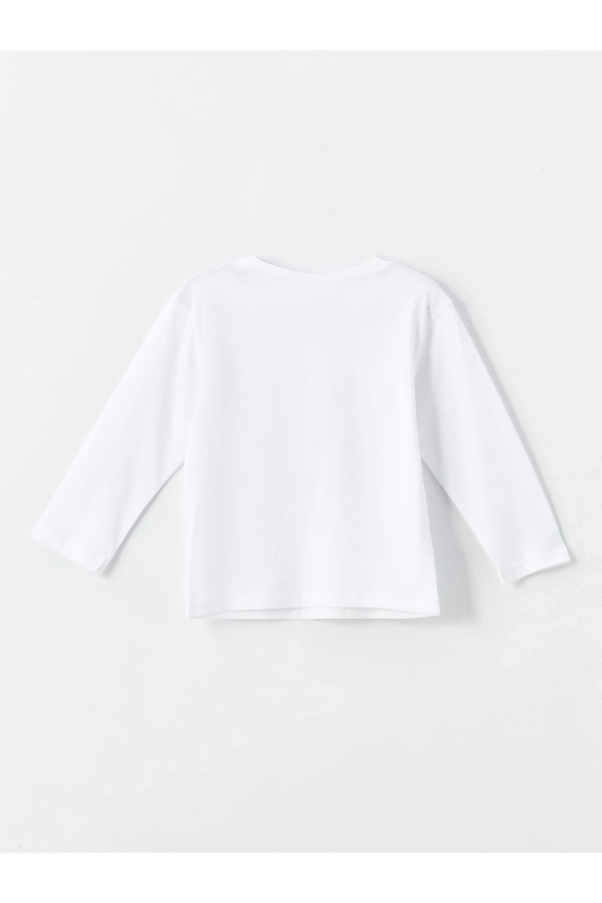 Bisiklet Yaka Uzun Kollu Baskılı Kız Bebek Tişört