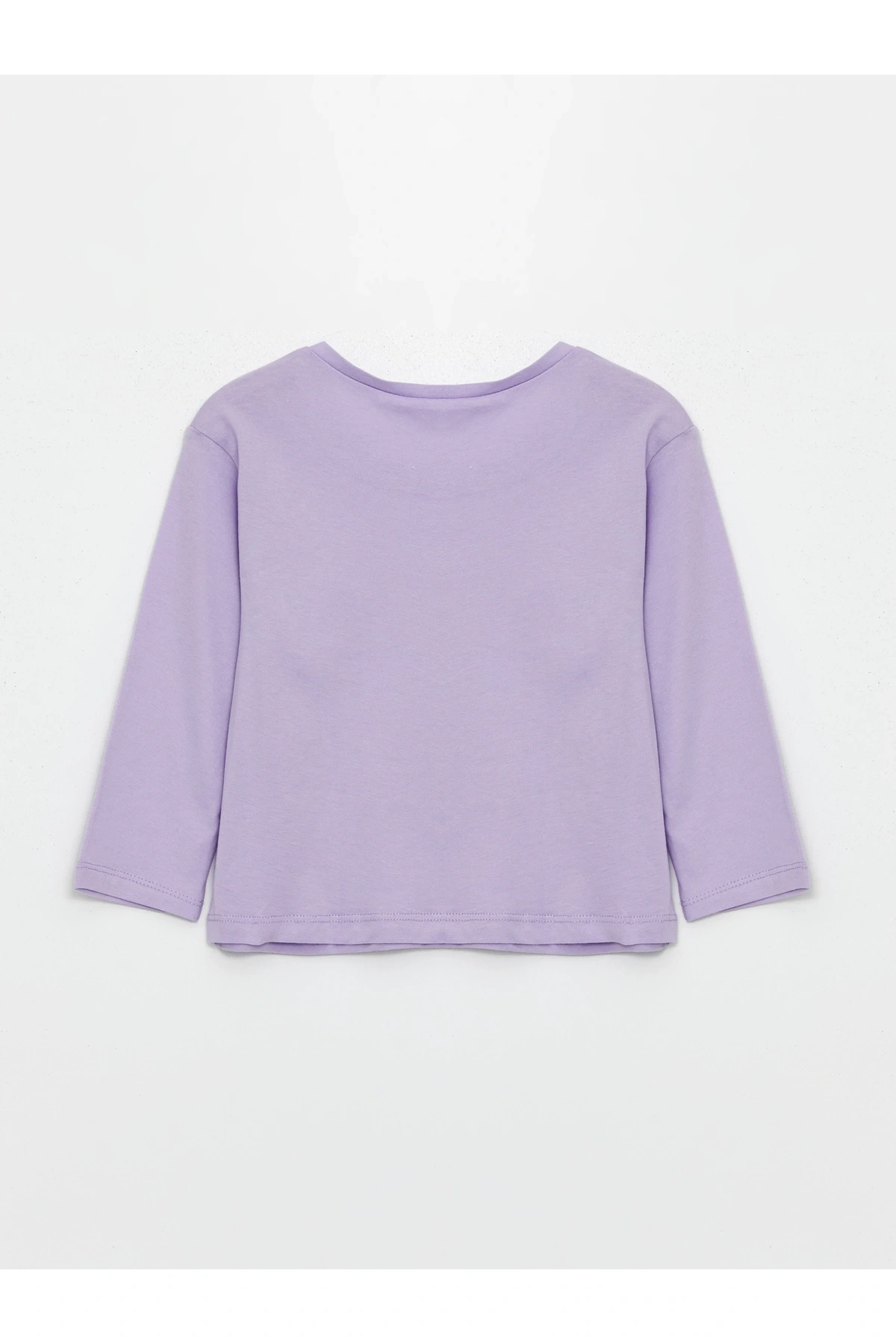 Bisiklet Yaka Uzun Kollu Baskılı Kız Bebek Tişört