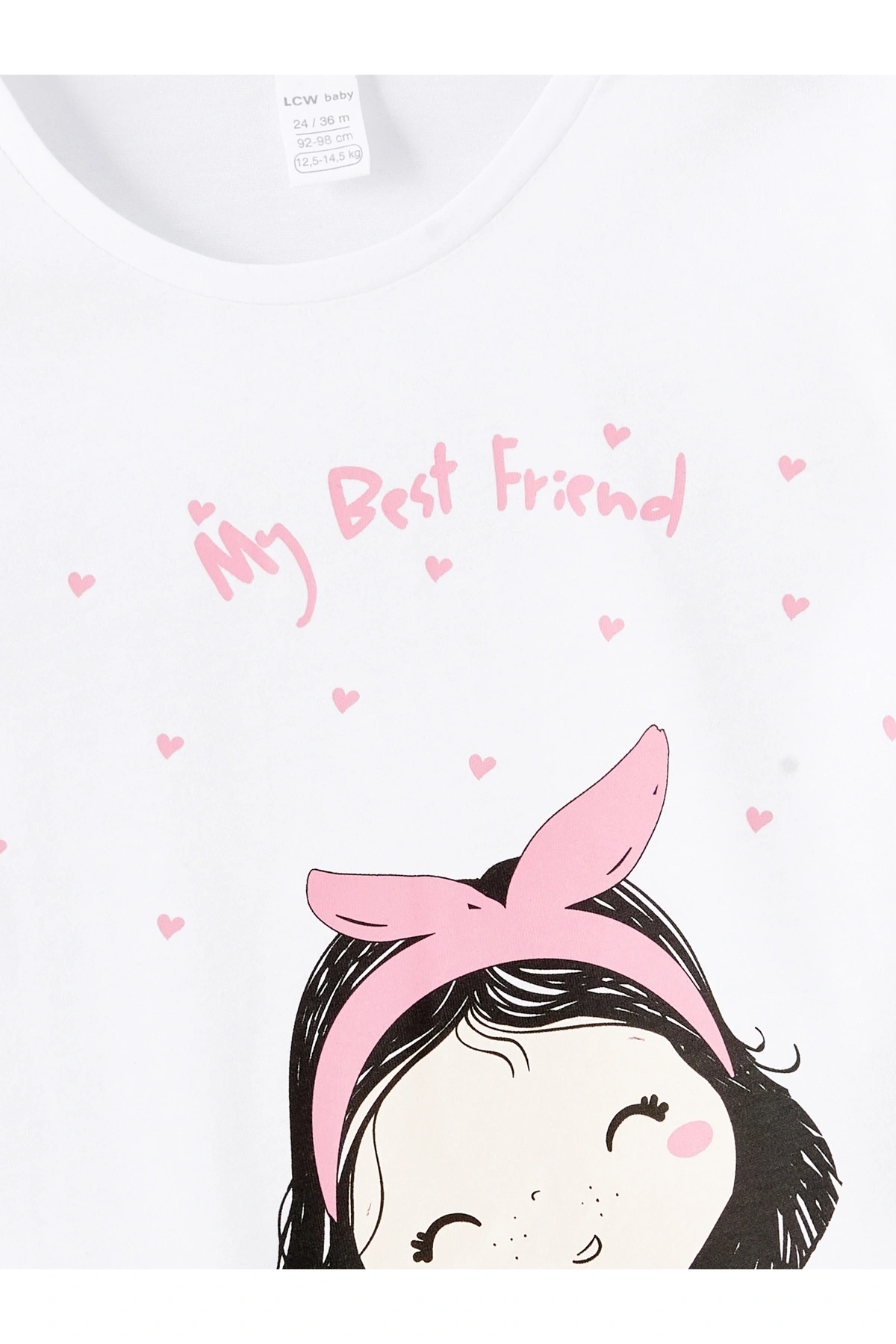 Bisiklet Yaka Uzun Kollu Baskılı Kız Bebek Tişört