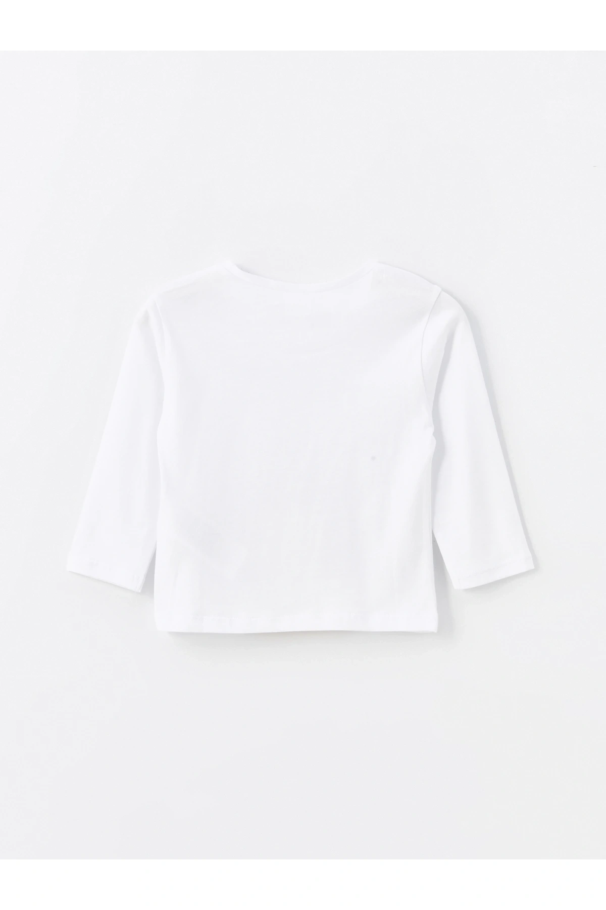Bisiklet Yaka Uzun Kollu Baskılı Kız Bebek Tişört