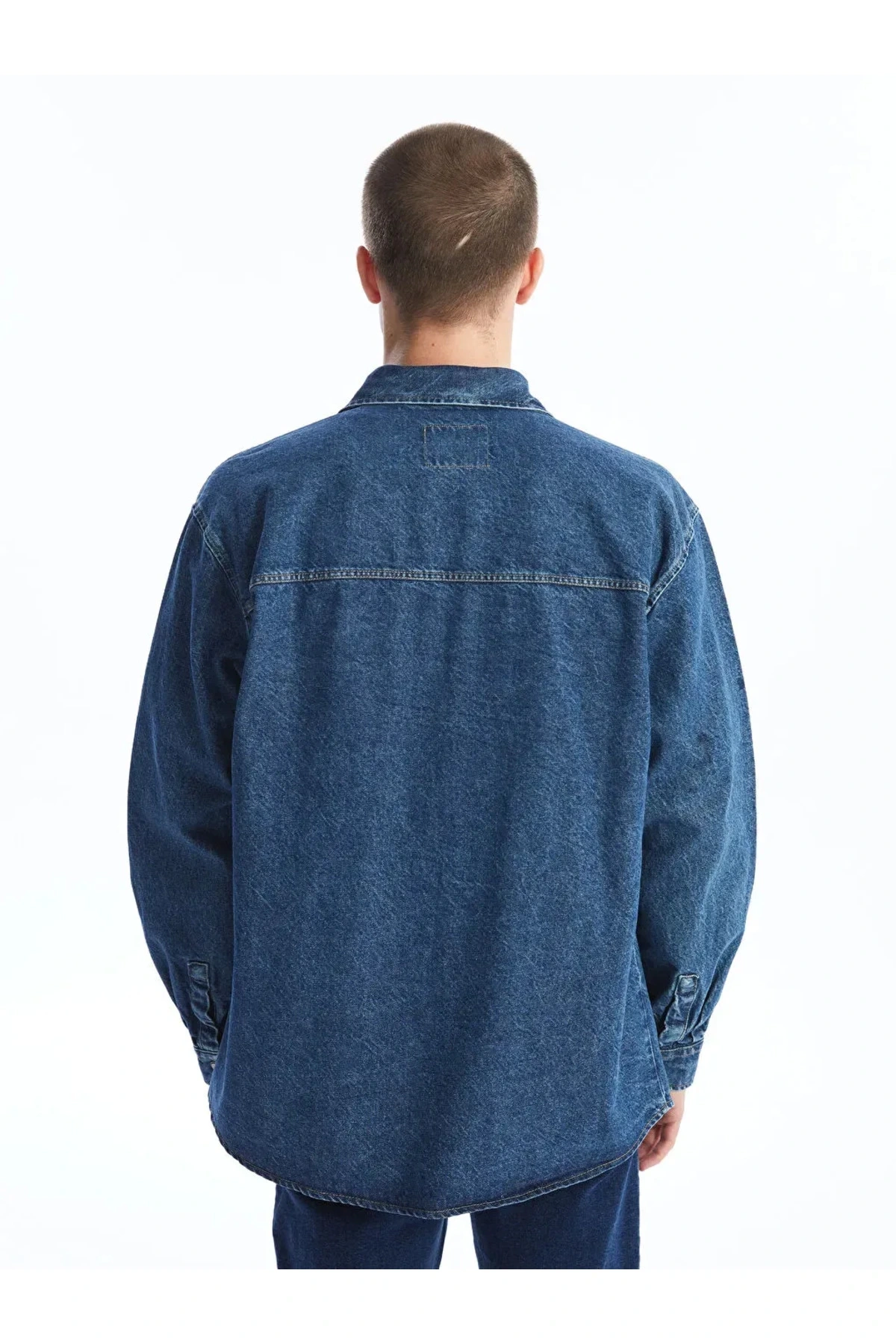 LCW Jeans Orta İndigo Rodeo Regular Fit Uzun Kollu Erkek Jean Gömlek