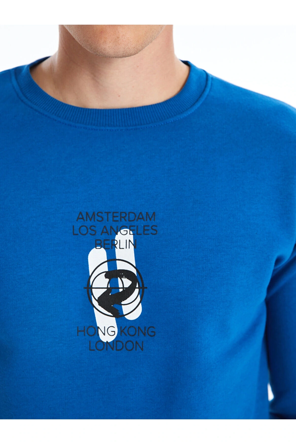 Lcw Bisiklet Yaka Uzun Kollu Baskılı Erkek Sweatshirt