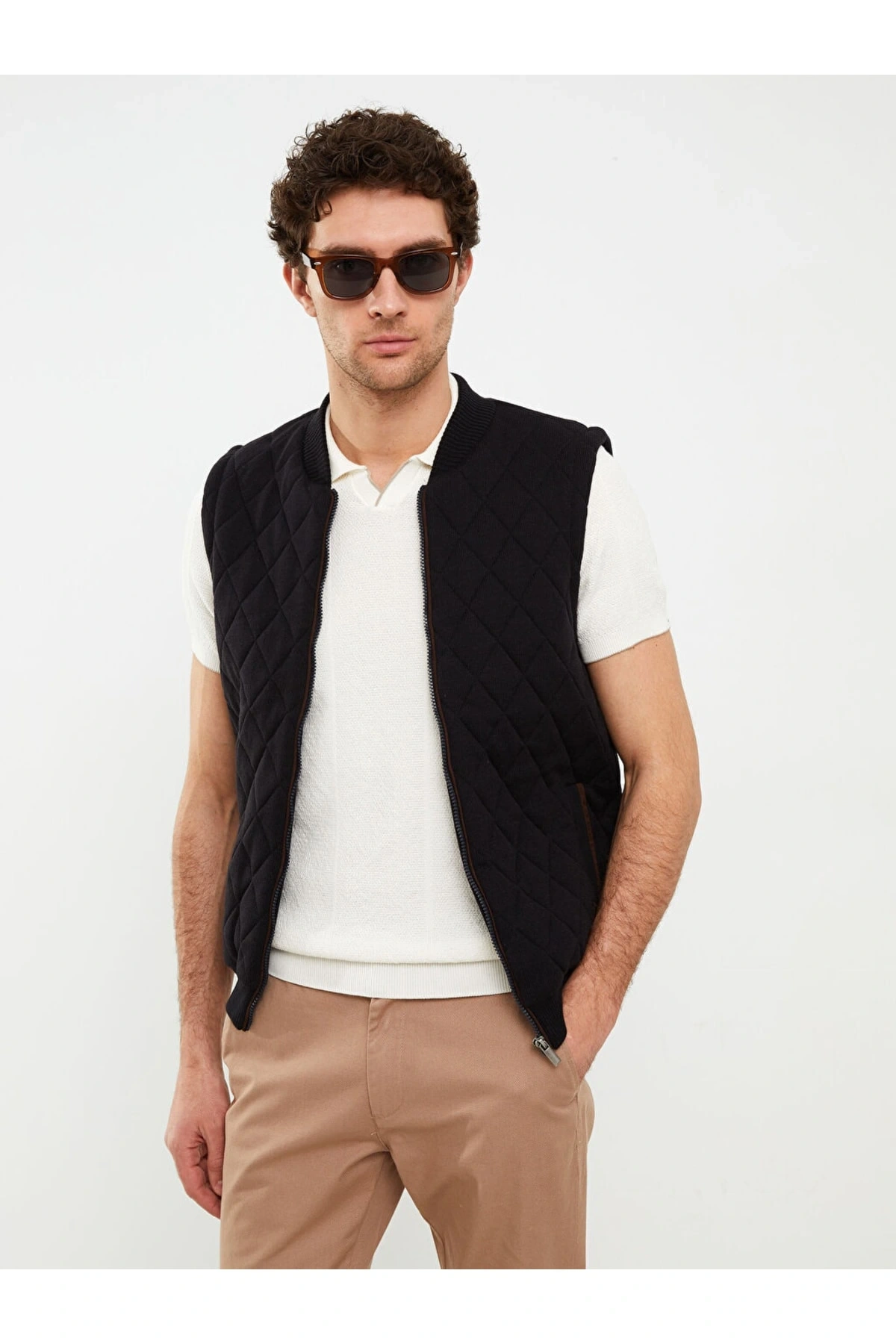 Standart Kalıp Kolej Yaka Kalın Erkek Yelek