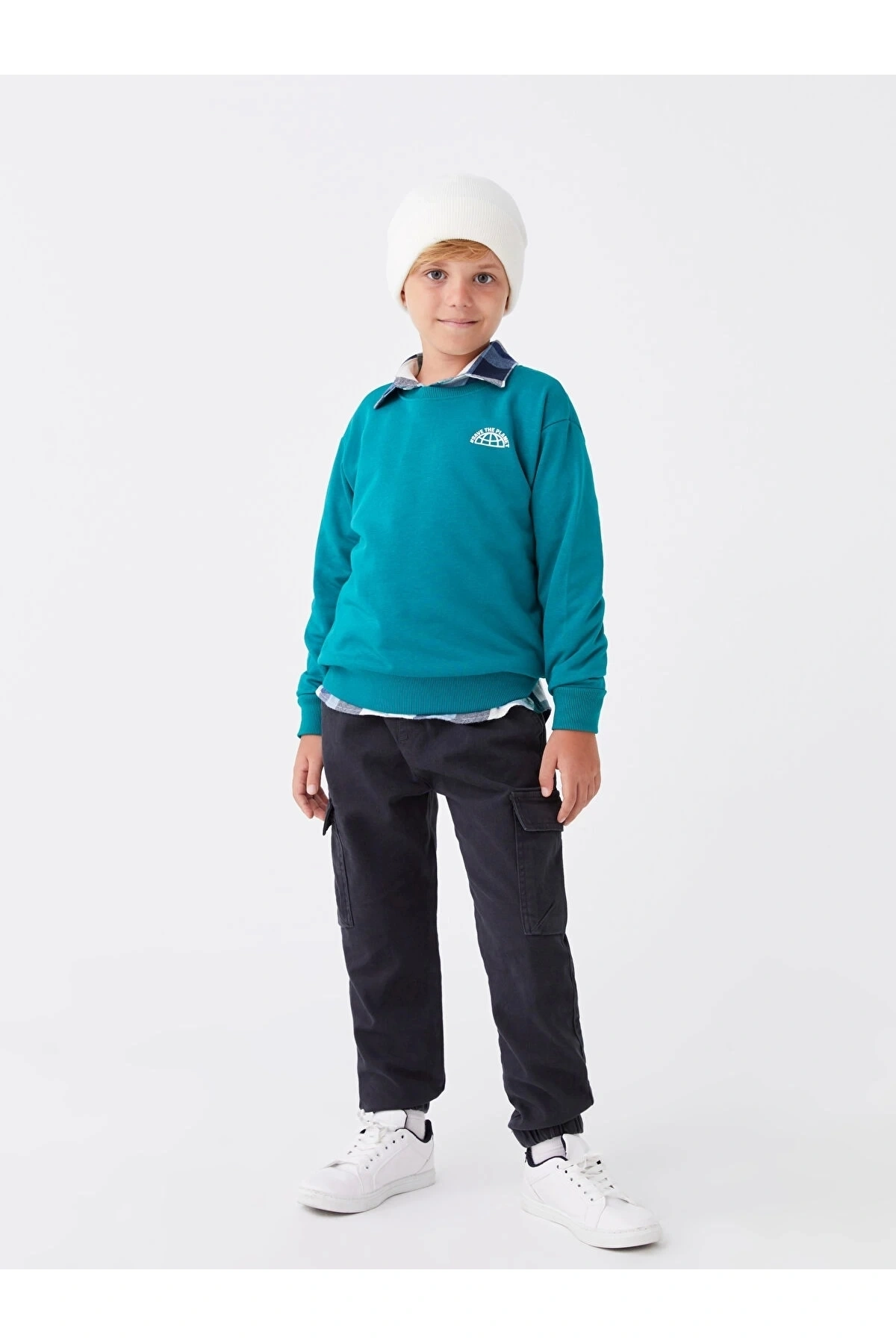 LCW Kids Antrasit Rahat Kalıp Erkek Çocuk Jogger Kargo Pantolon