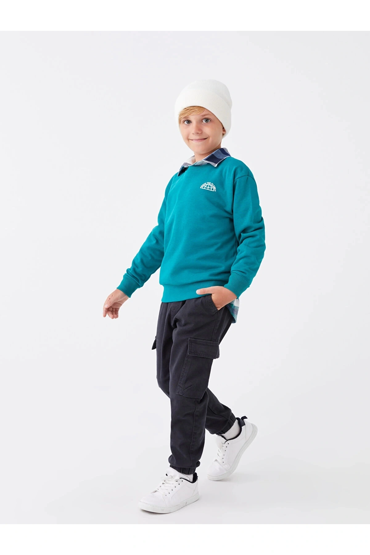 LCW Kids Antrasit Rahat Kalıp Erkek Çocuk Jogger Kargo Pantolon