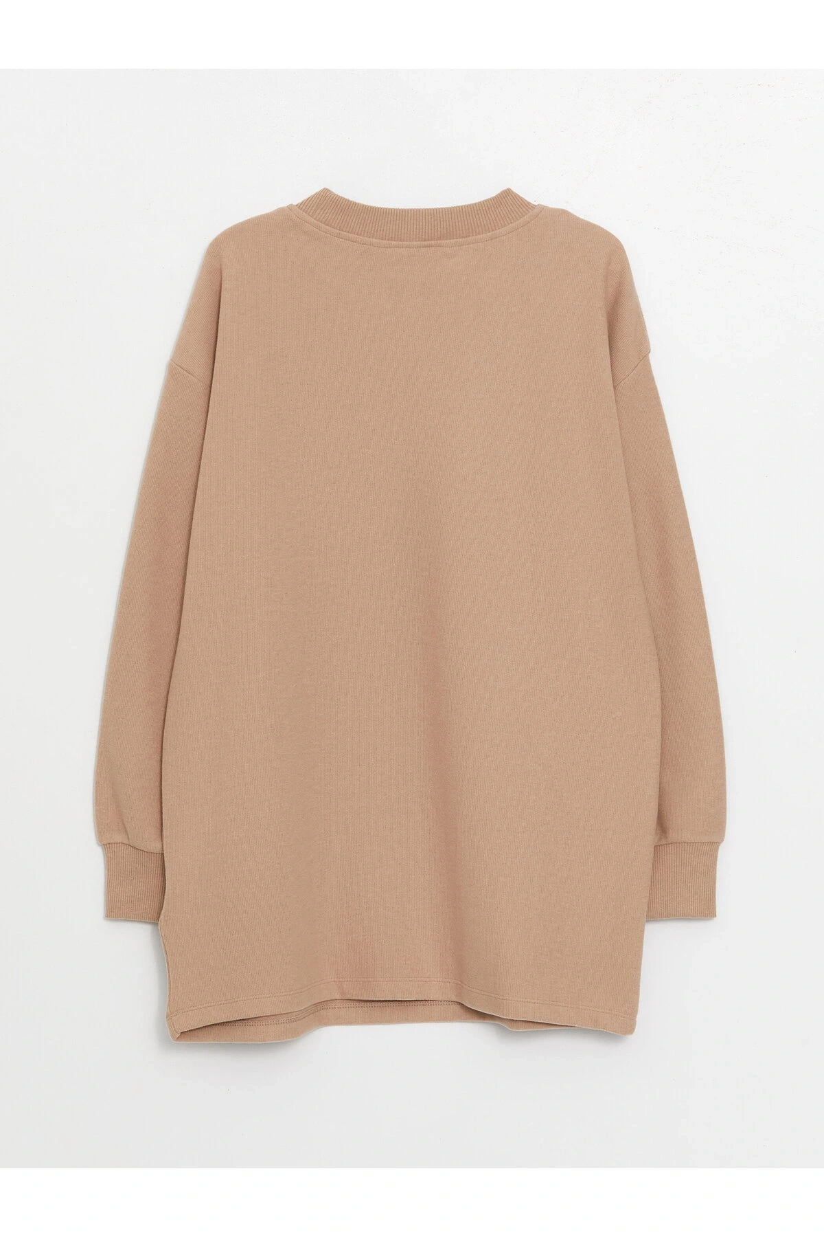 Bisiklet Yaka Düz Uzun Kollu Kadın Tunik