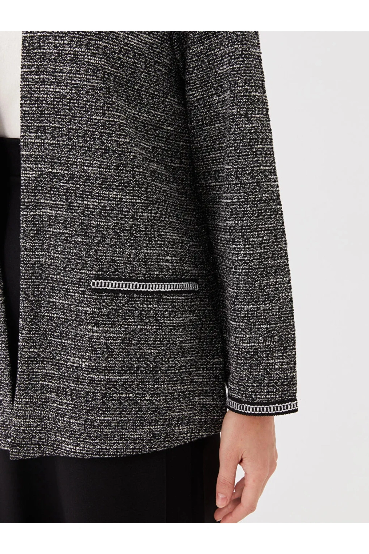 LCW Grace Bisiklet Yaka Desenli Uzun Kollu Kadın Hırka