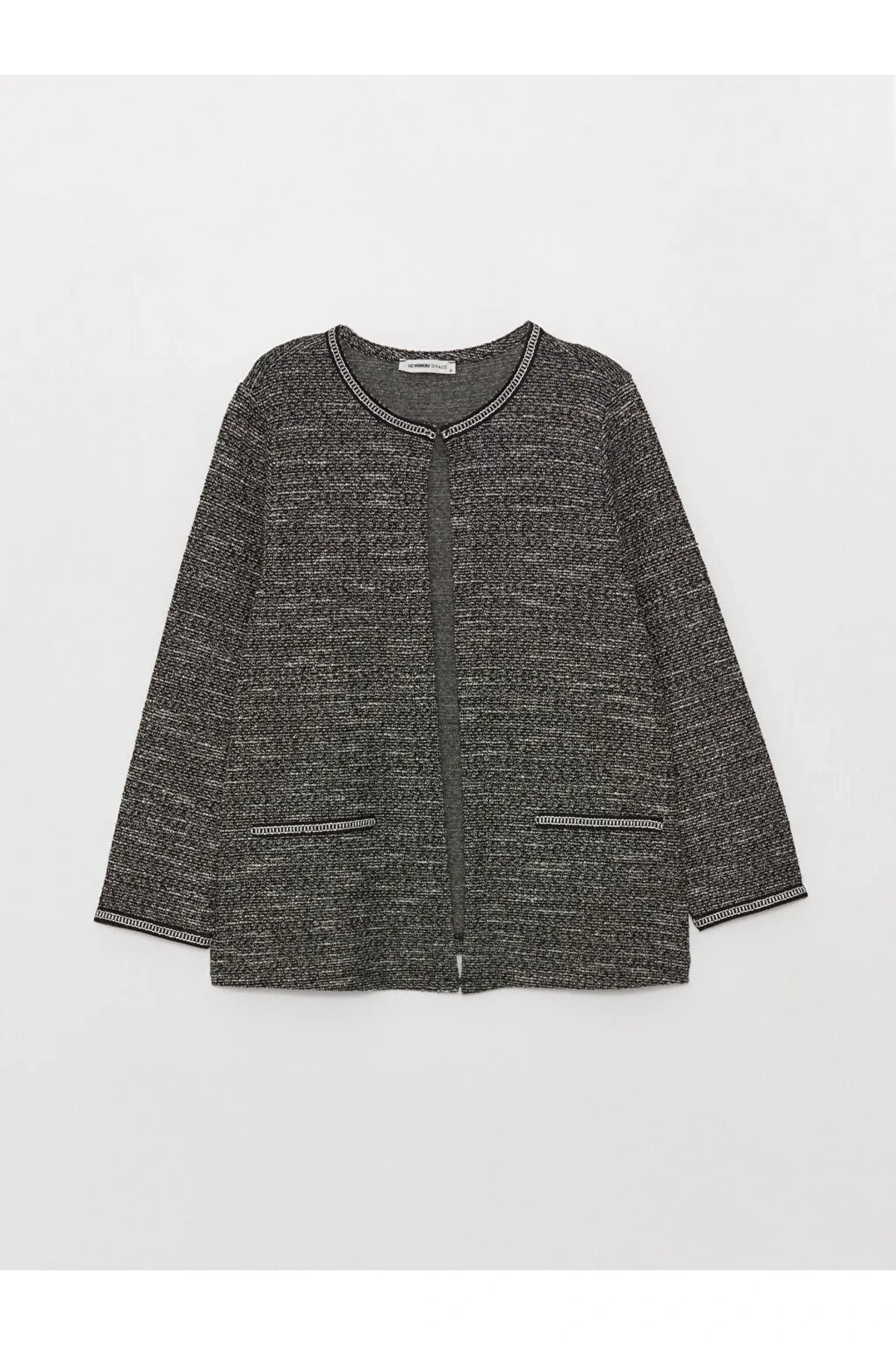 LCW Grace Bisiklet Yaka Desenli Uzun Kollu Kadın Hırka