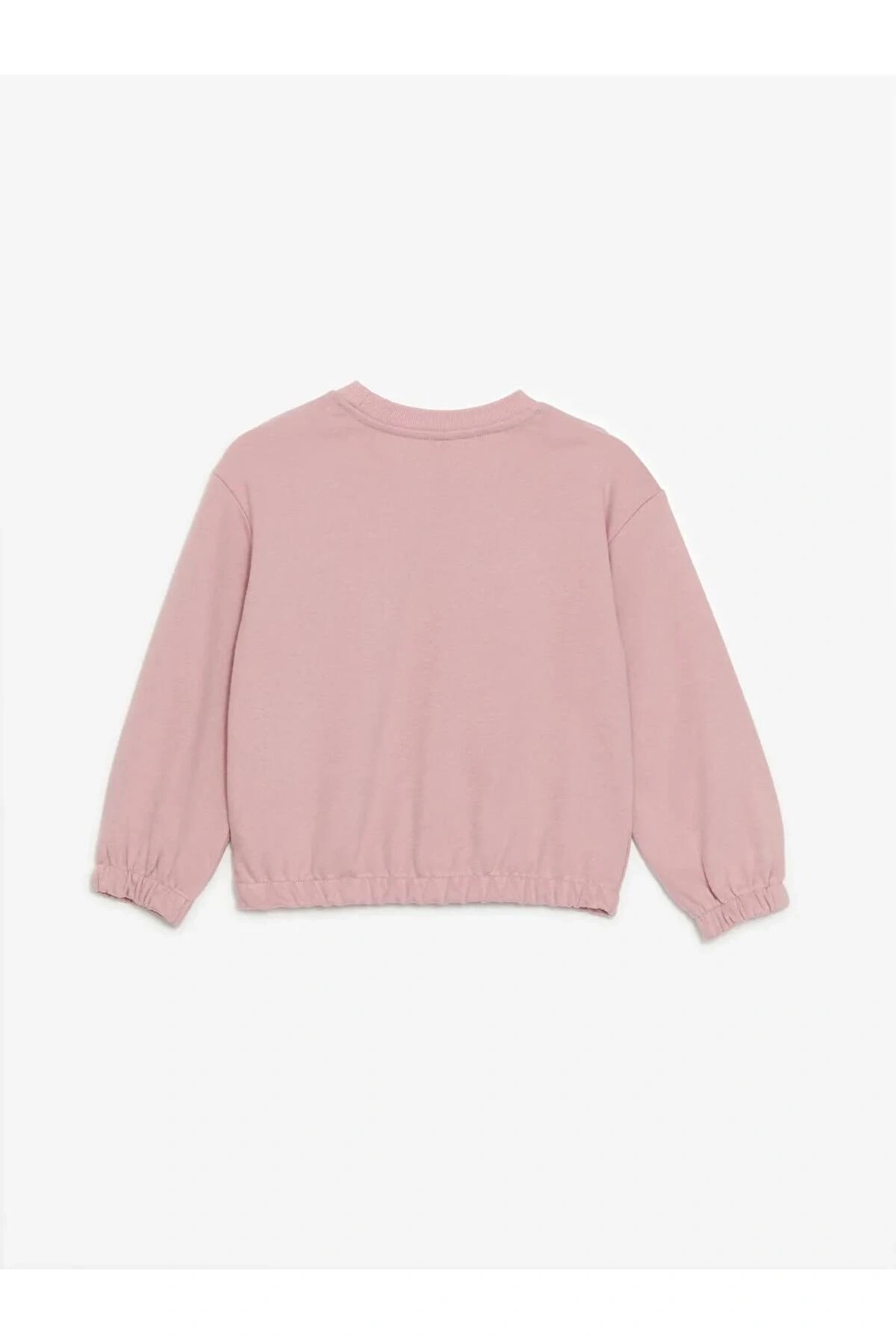 LCW Kids Pembe Bisiklet Yaka Baskılı Uzun Kollu Kız Çocuk Sweatshirt