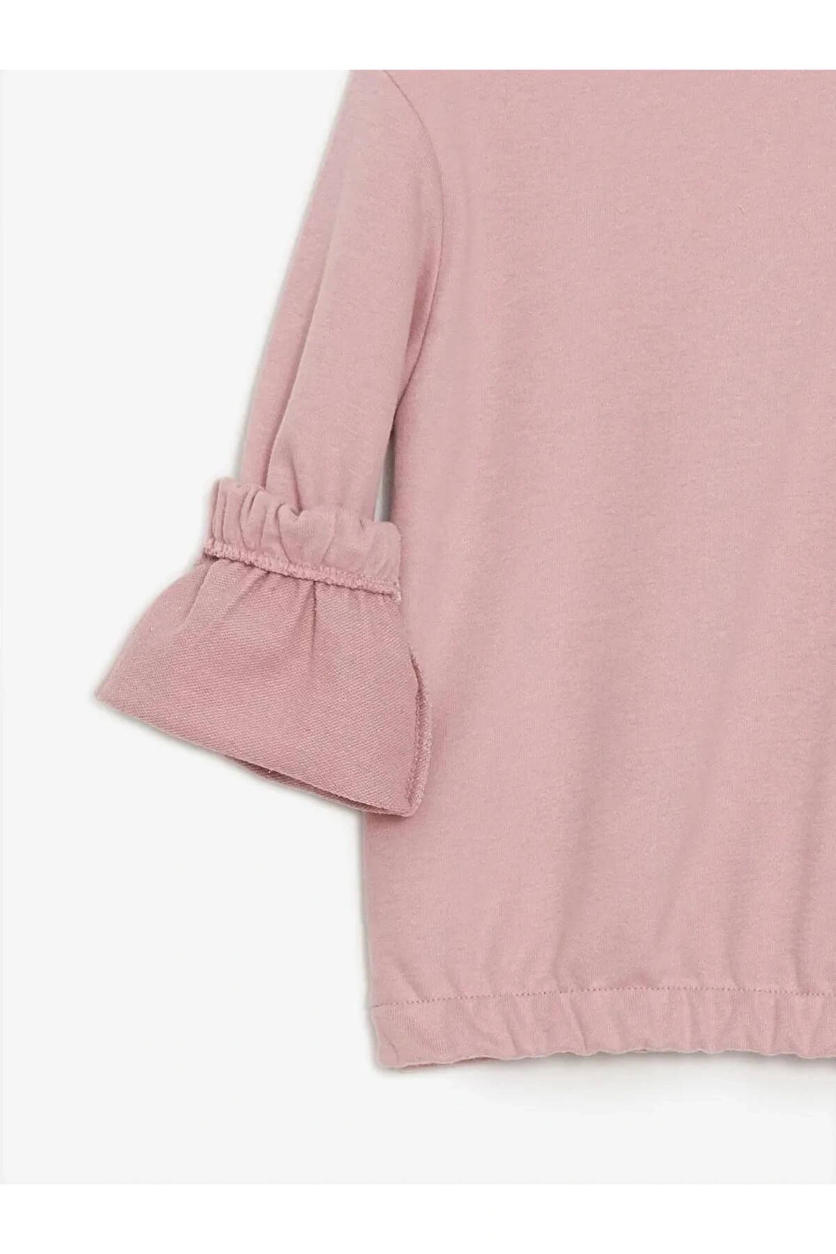 LCW Kids Pembe Bisiklet Yaka Baskılı Uzun Kollu Kız Çocuk Sweatshirt