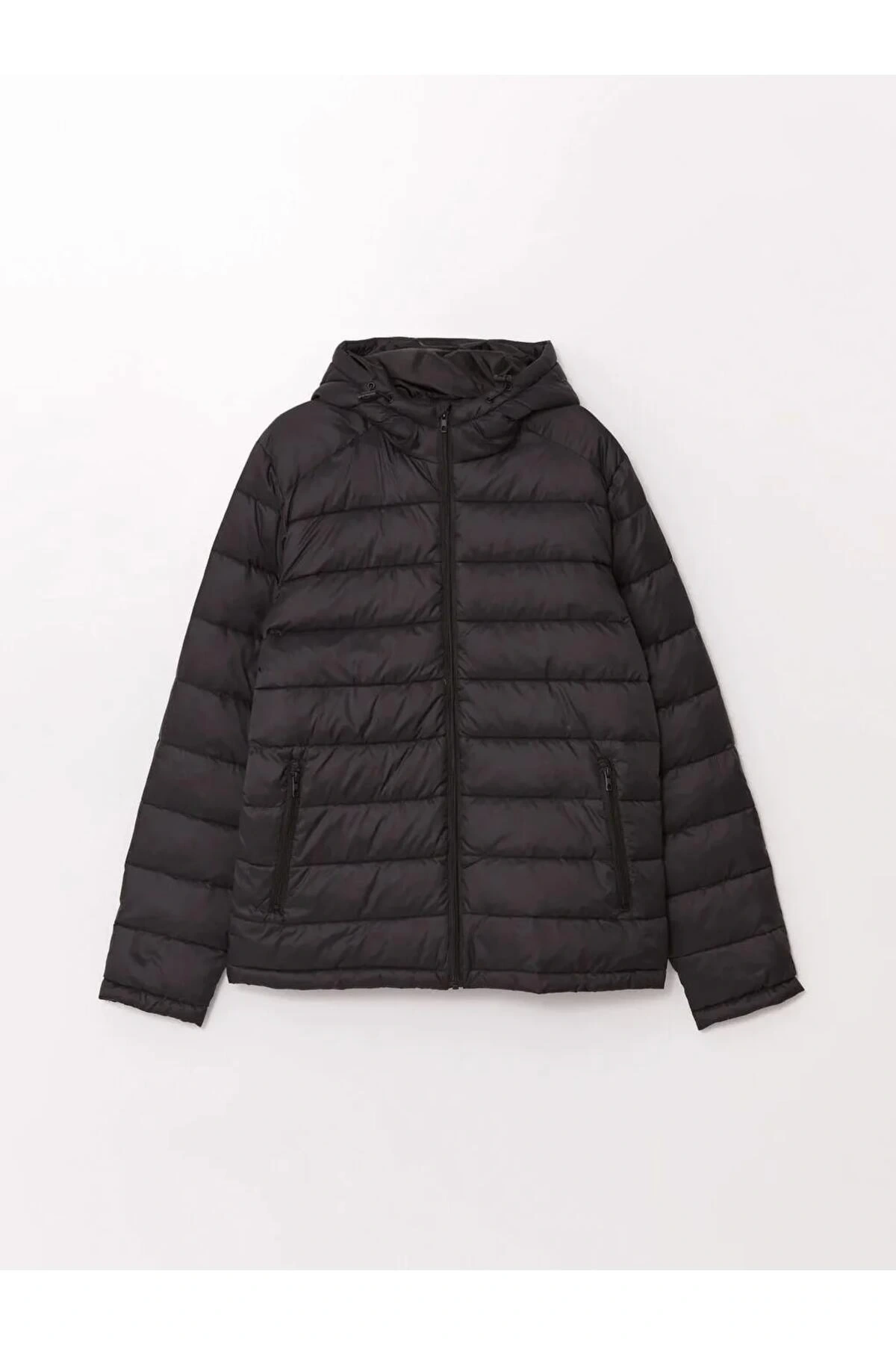 LCWAIKIKI Classic Siyah Standart Kalıp Kapüşonlu Erkek Şişme Mont