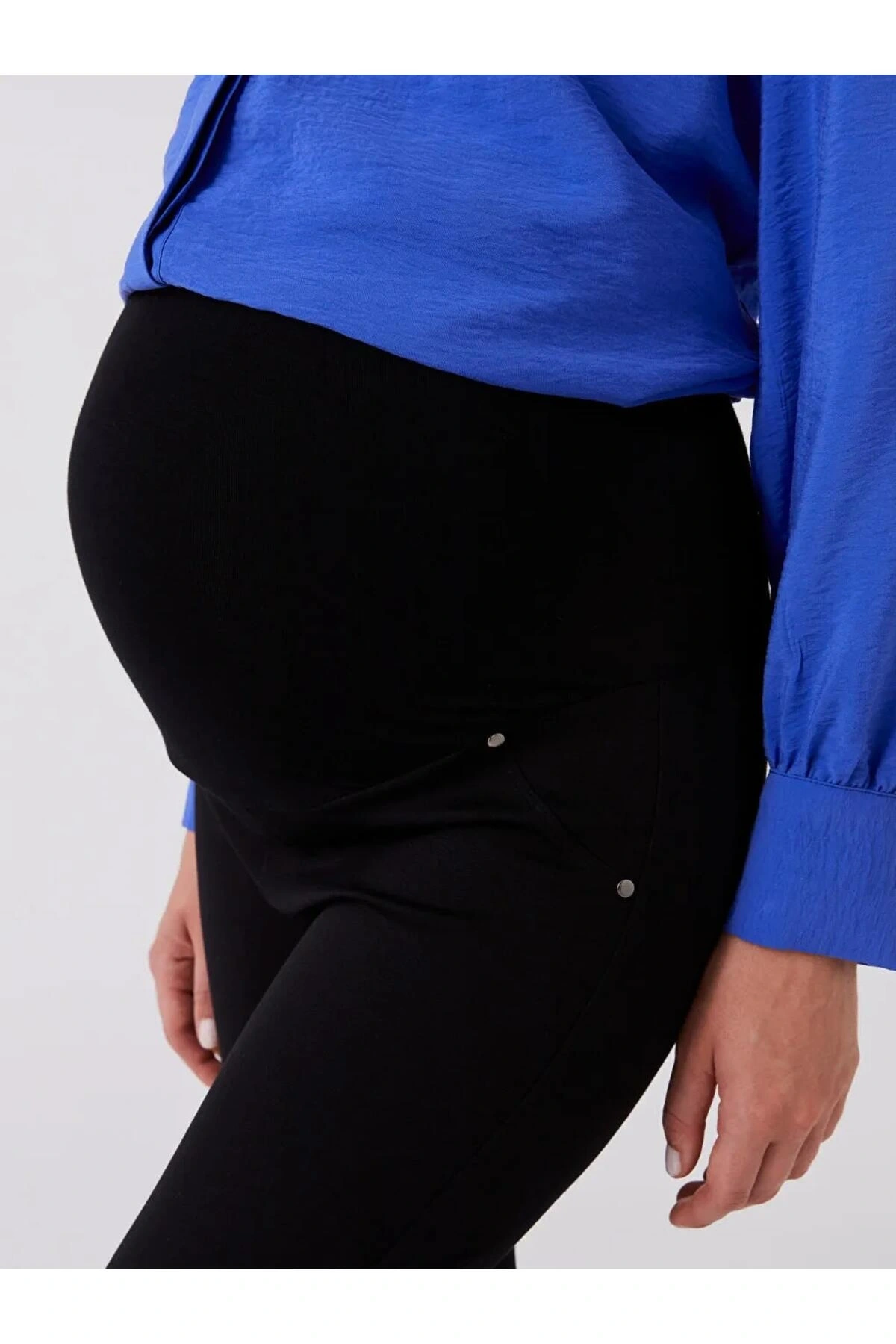 LCWAIKIKI Maternity Siyah Karın Panelli Düz Hamile Tayt