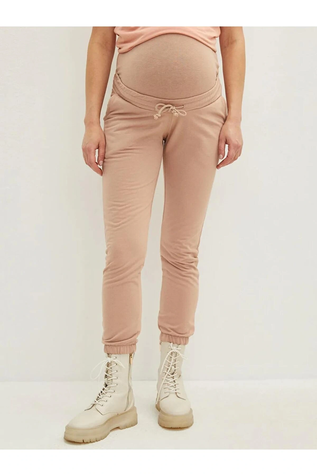 LCWAIKIKI Maternity Kahverengi Karın Panelli Düz Cep Detaylı Hamile Eşofman Altı