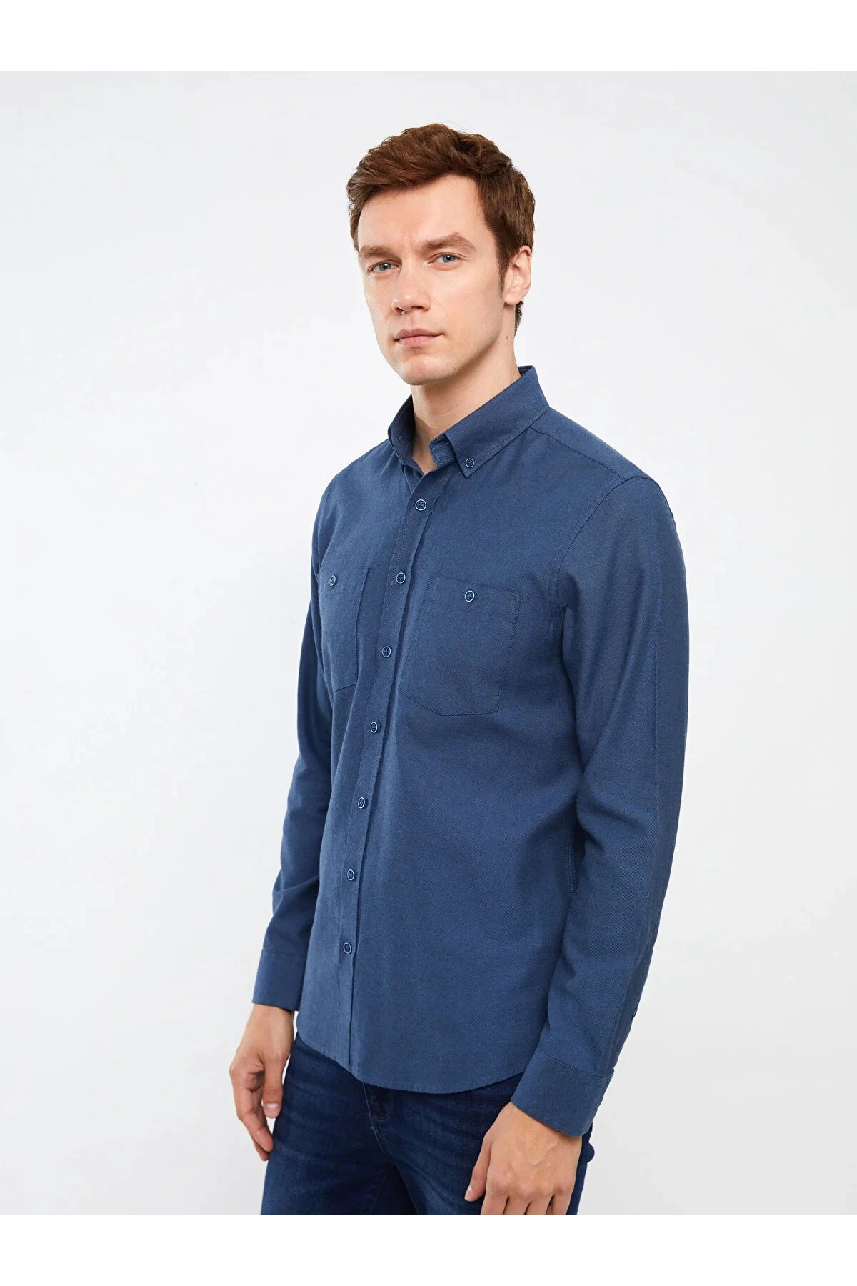 Classic Regular Fit Uzun Kollu Gabardin Erkek Gömlek