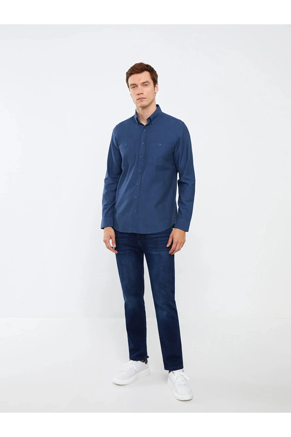 Classic Regular Fit Uzun Kollu Gabardin Erkek Gömlek